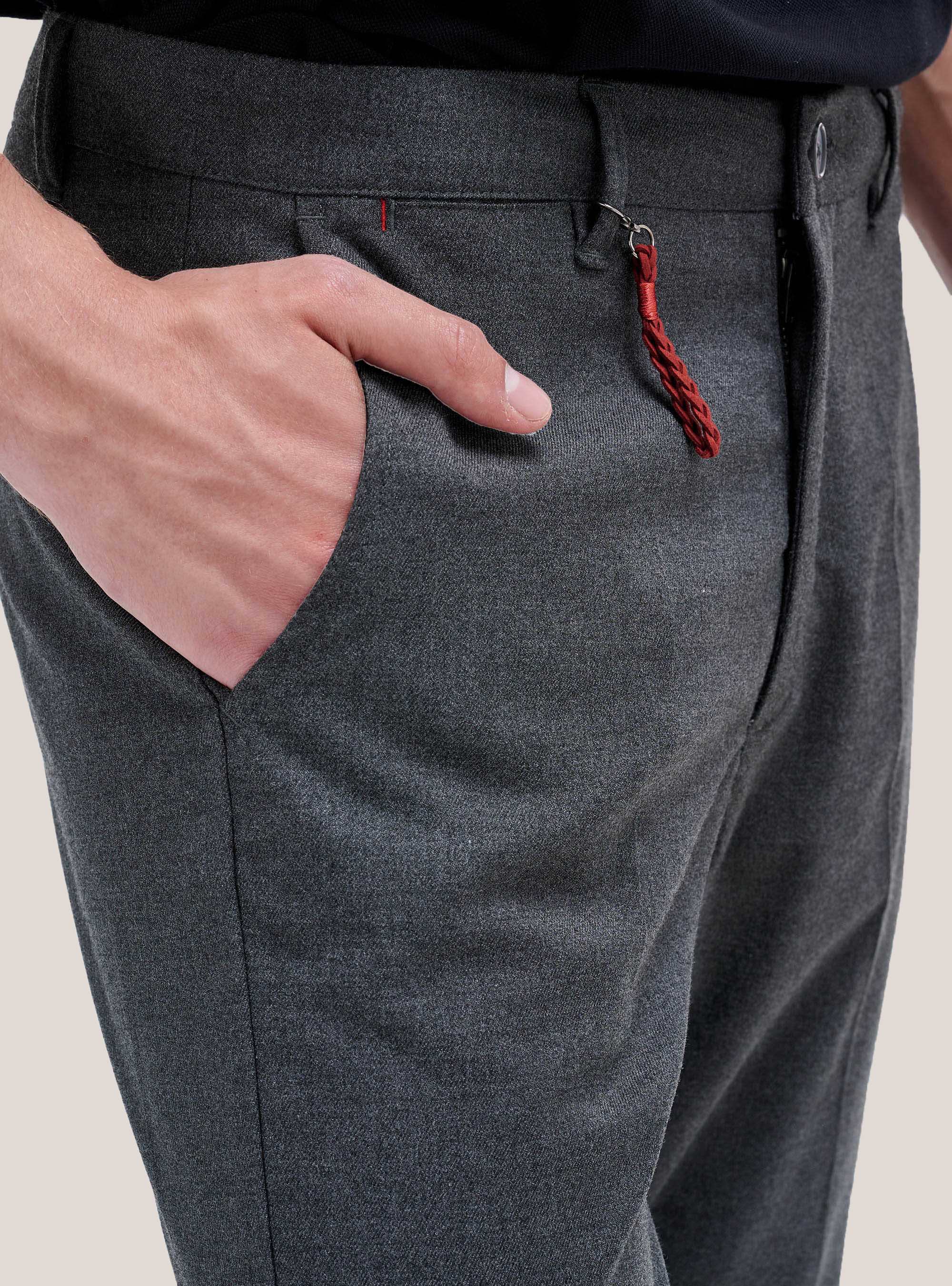 Pantalone slim fit, GREY MELANGE