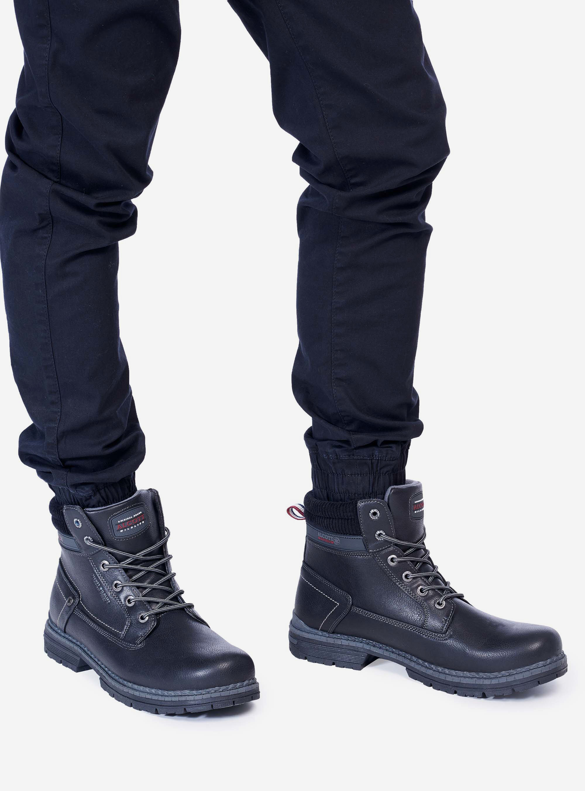 BOOTS WITH LACES, BLACK