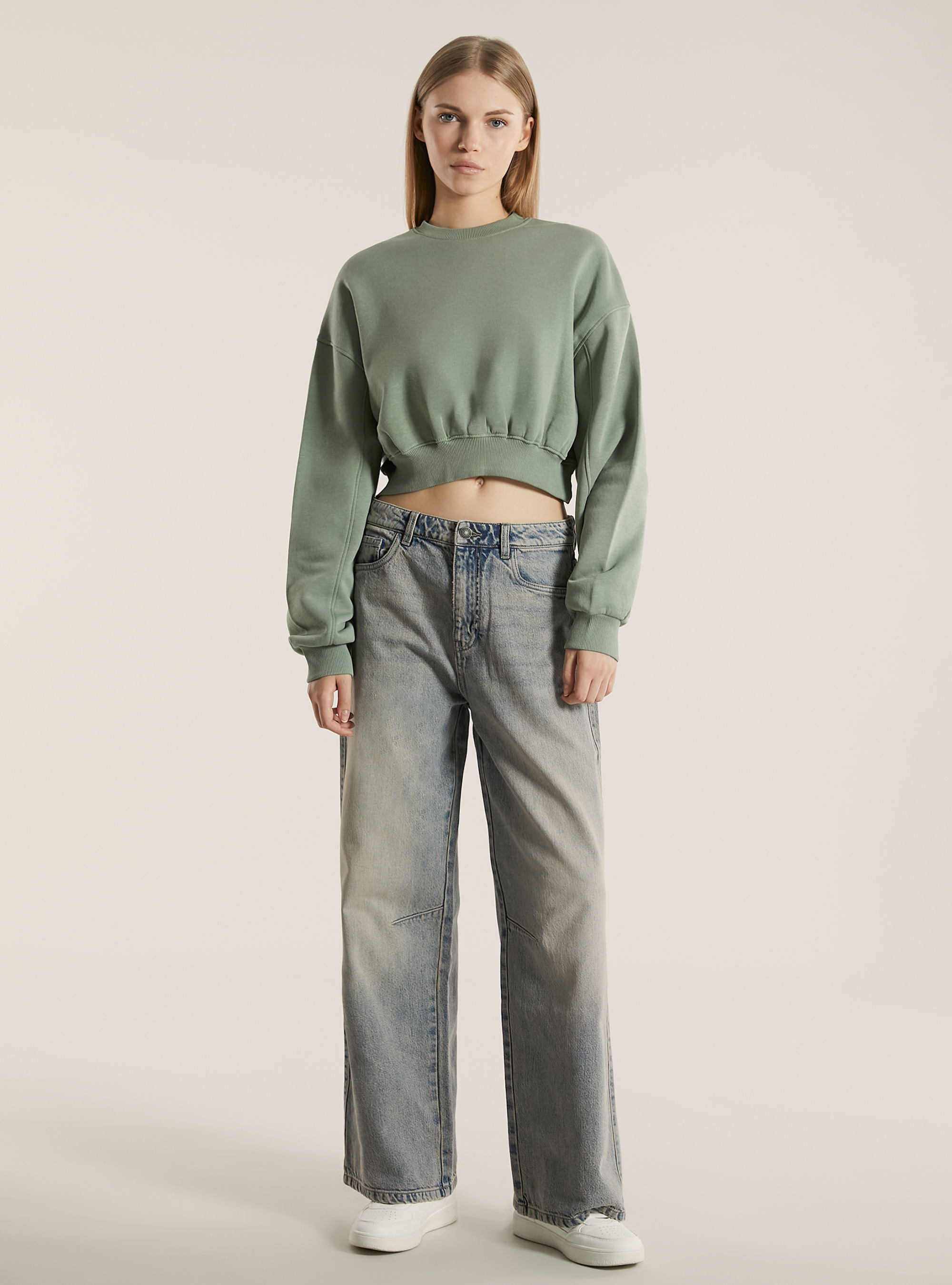 Sweat-shirt à col ras du cou en coton, KY3 KAKY LIGHT