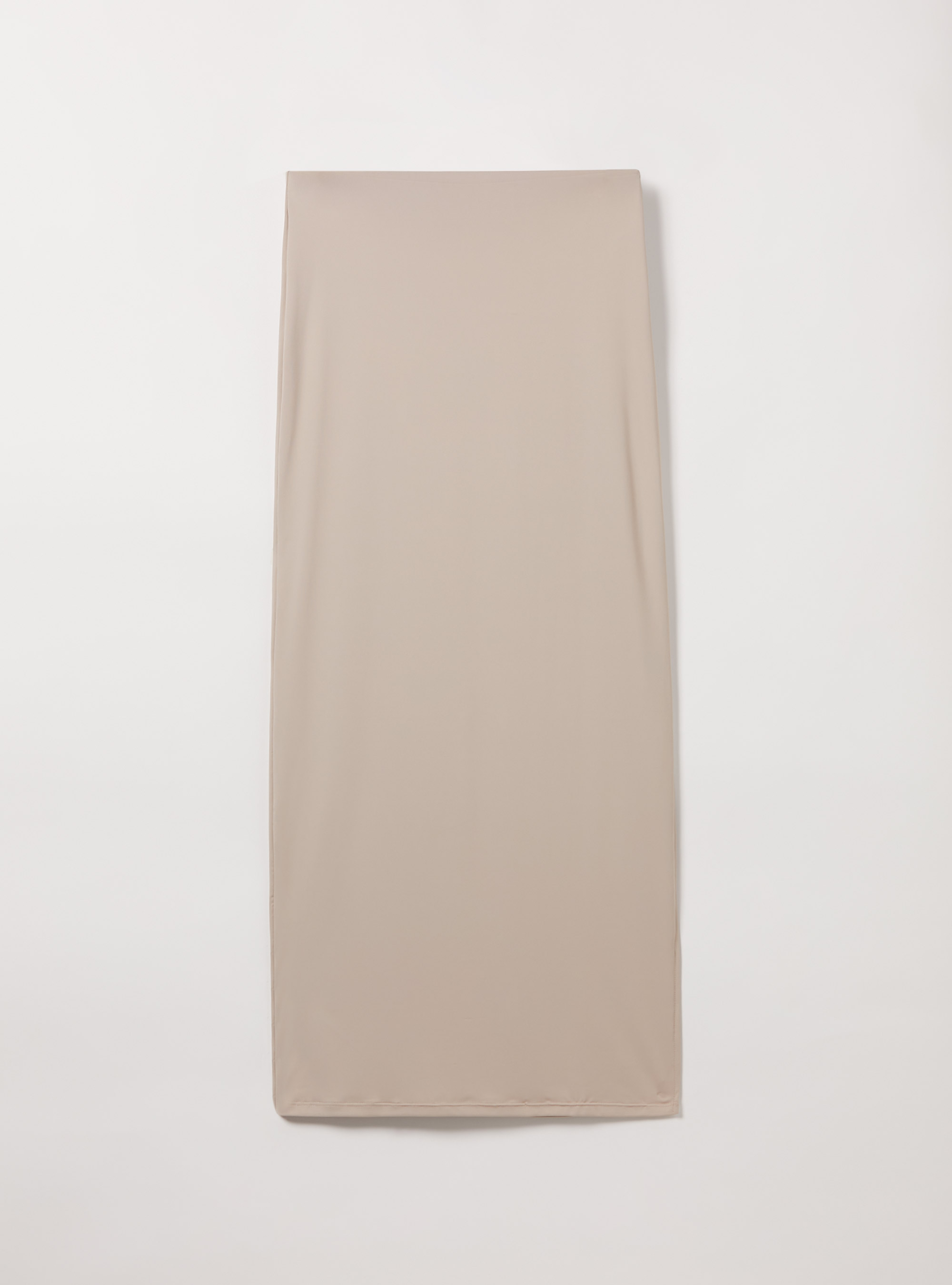 Long skirt with side slit, BG3 BEIGE LIGHT