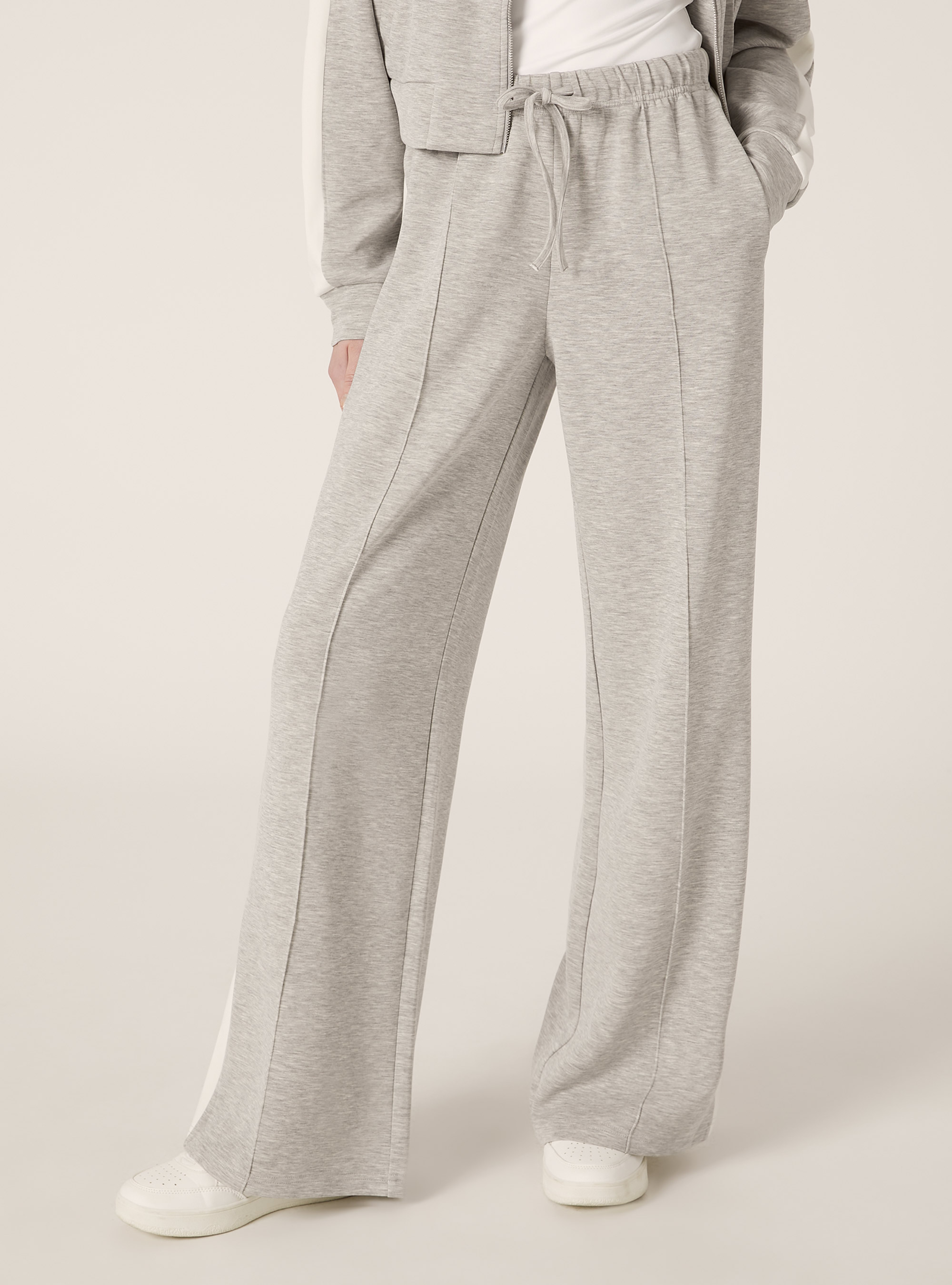 Pantalón ancho de tacto suave, MGY3 GREY MEL LIGHT