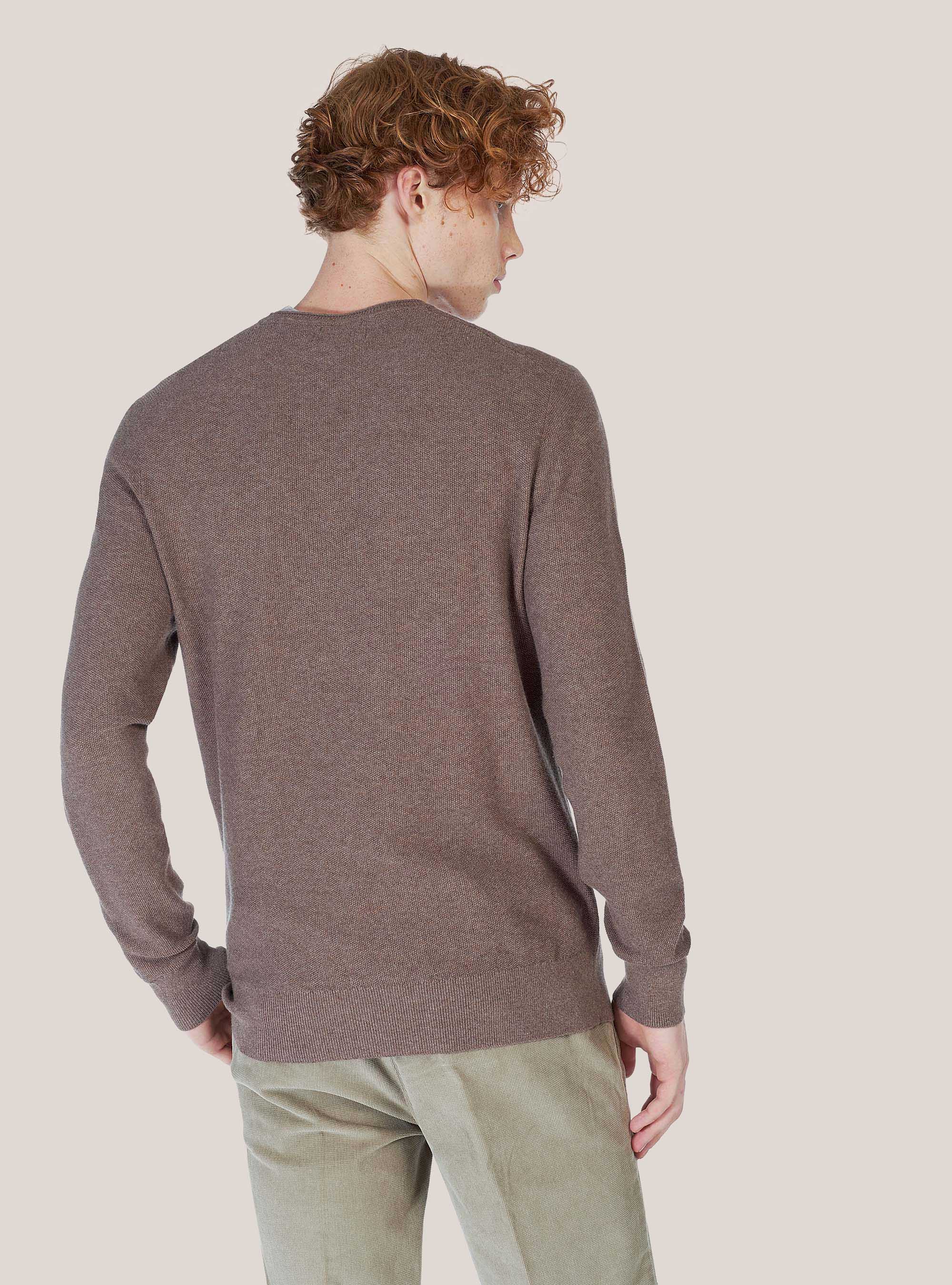 Maglia girocollo in misto cashmere, C567 SAND