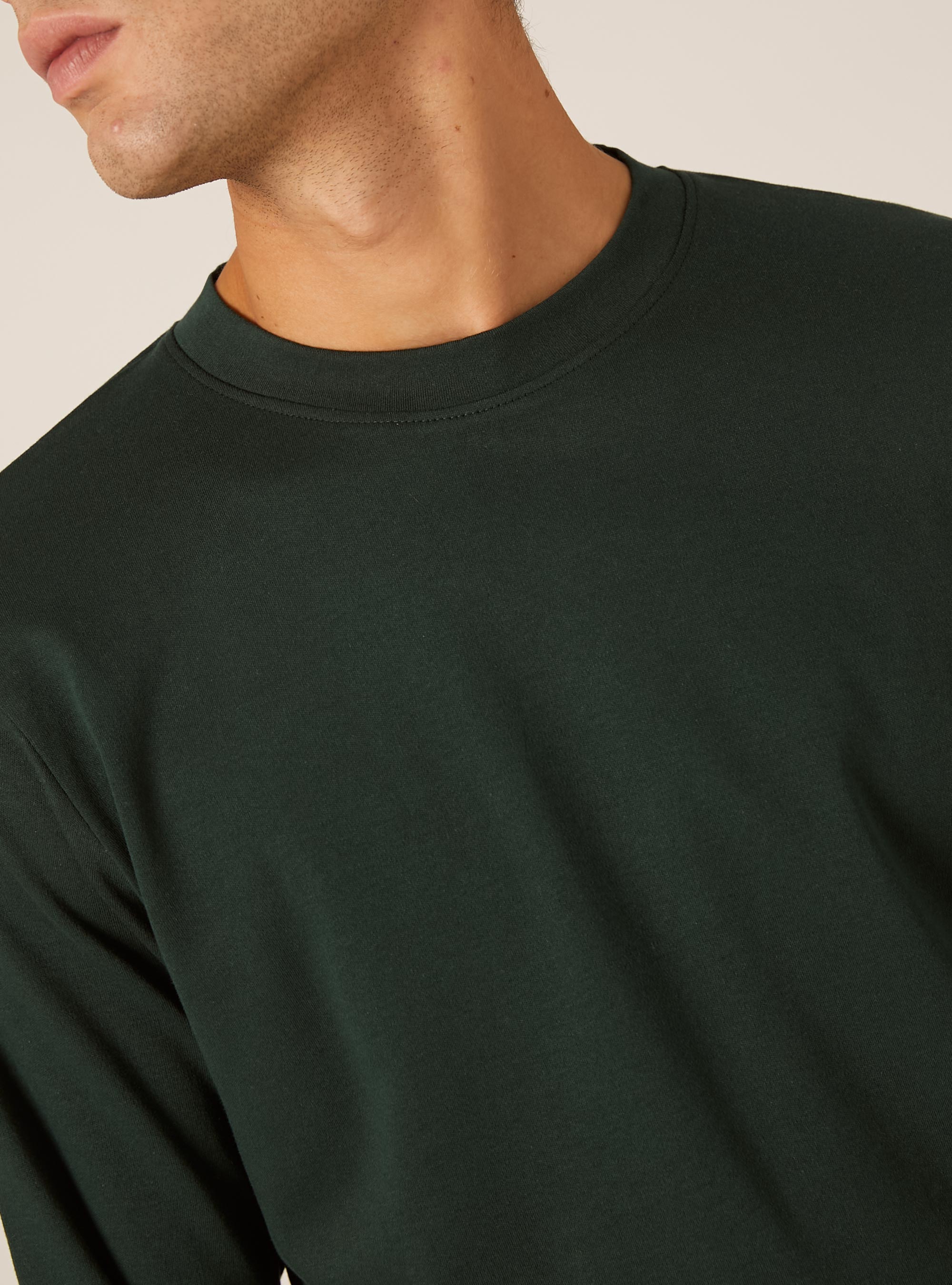 Long-sleeved cotton T-shirt, GN1 GREEN DARK