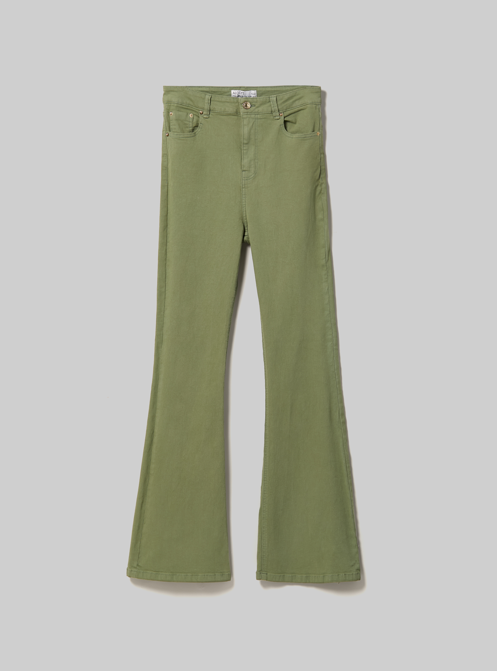 Stretch twill flare trousers, KY3 KAKY LIGHT