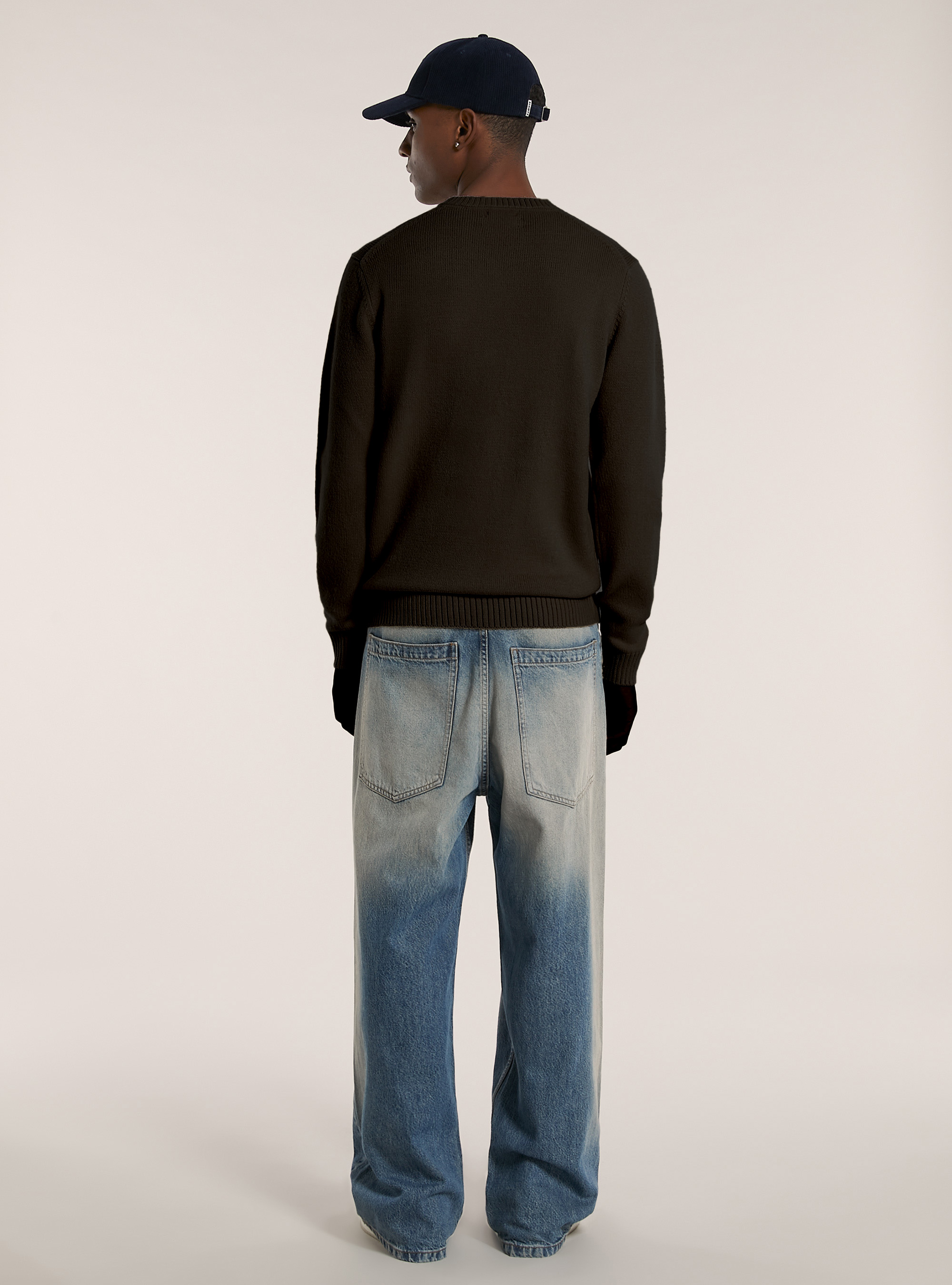 Maglia girocollo basica, BR1 BROWN DARK