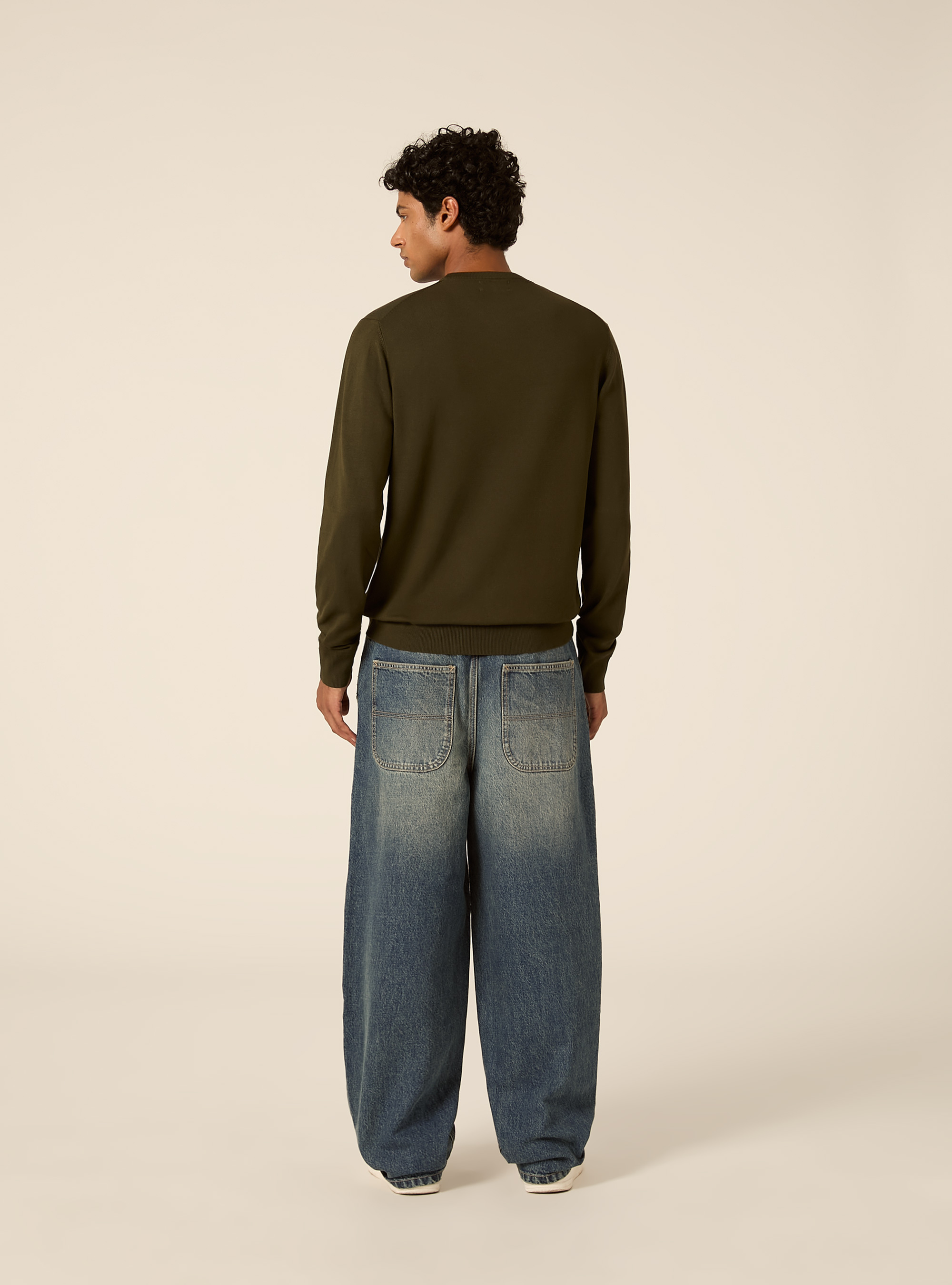 Pullover girocollo in viscosa, KAKY SCURO