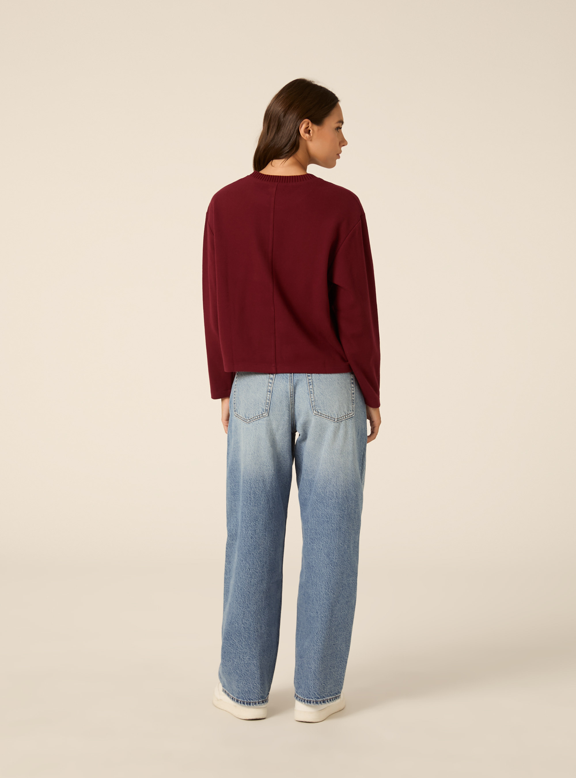 Maglia collo rotondo, BO1 BORDEAUX DARK