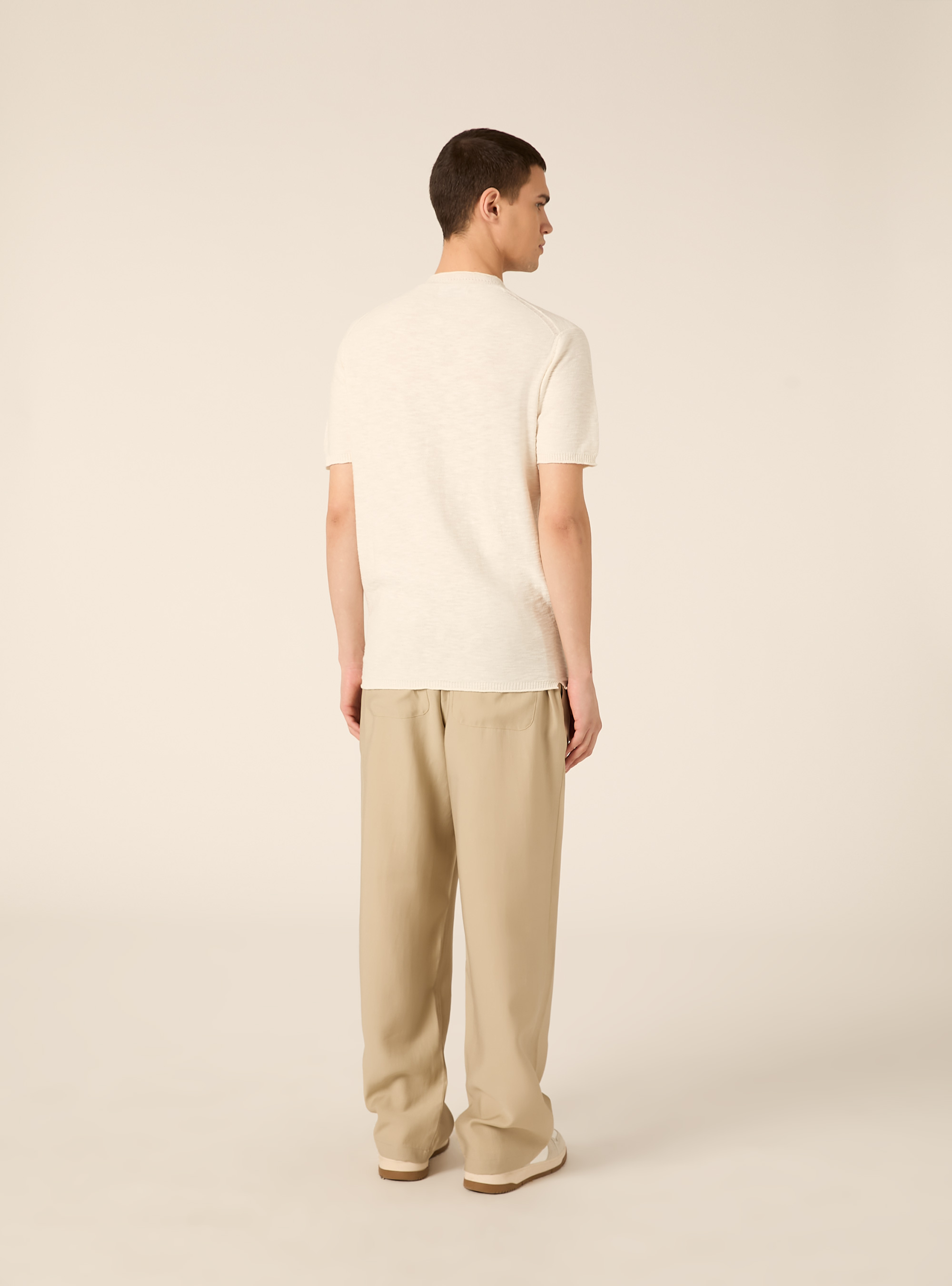 Pullover leggero con collo serafino, OFF WHITE