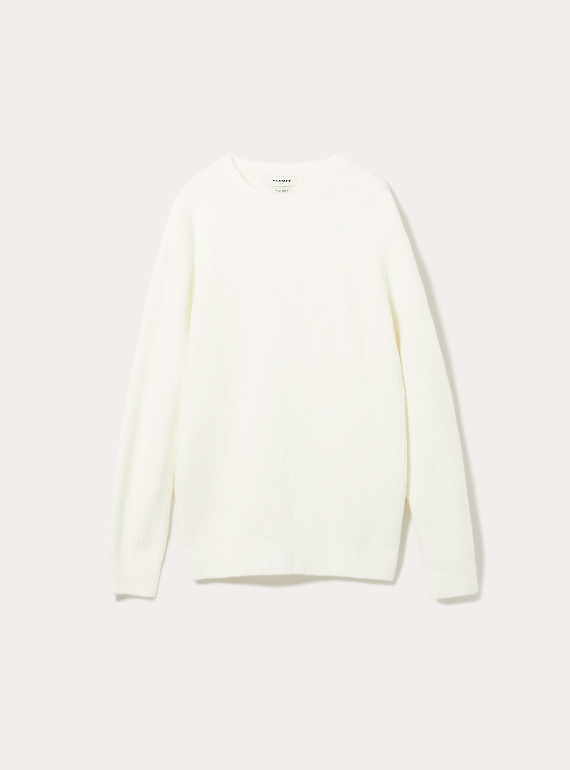 English ribbed crew neck jumper, WH2 WHITE