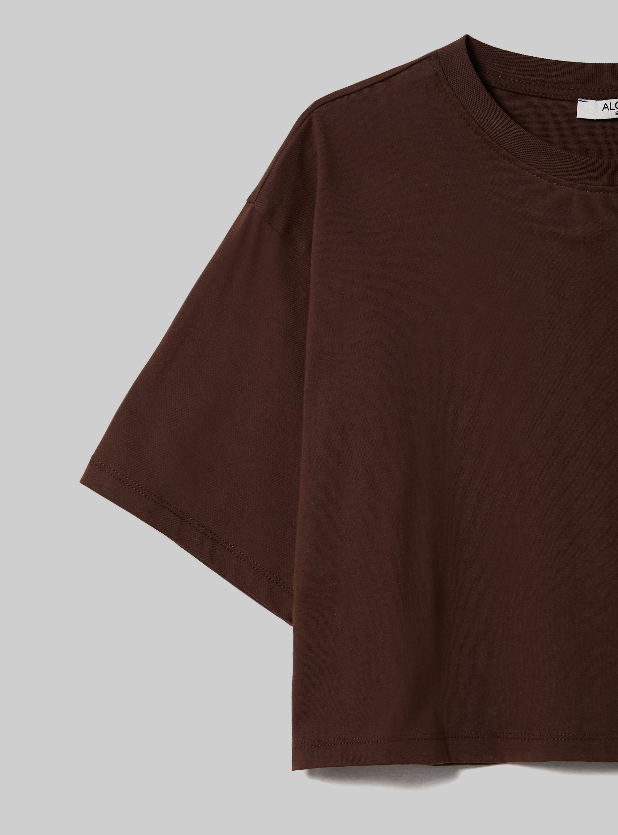 T-shirt en coton court, BR1 BROWN DARK
