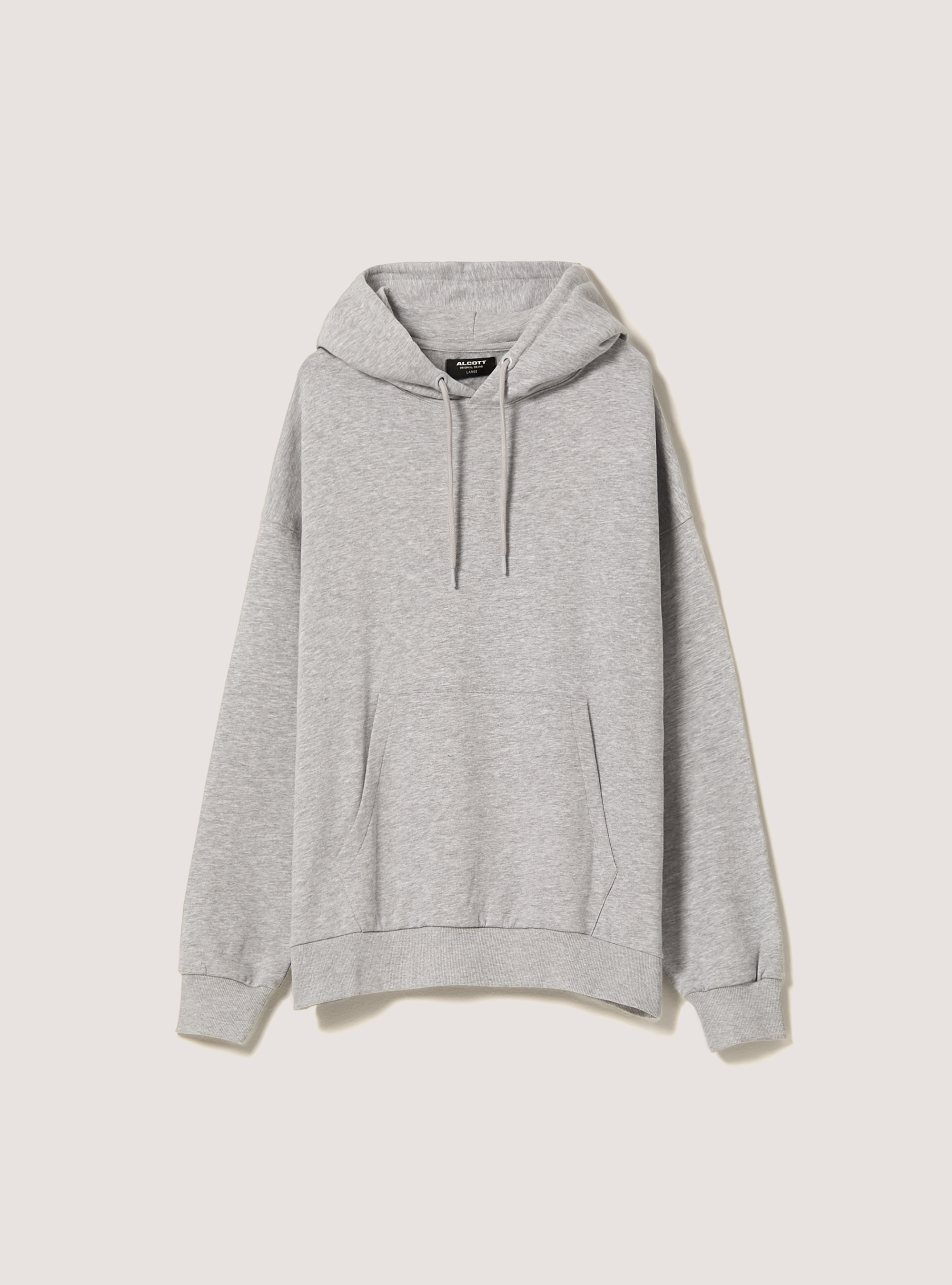 Felpa oversize con tasca a marsupio e cappuccio, GRIGIO CHIARO MELANGE