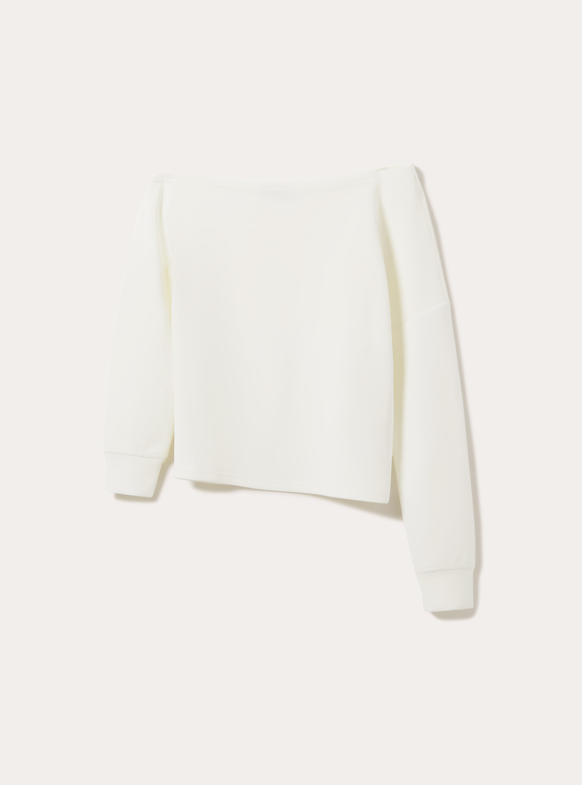 Soft touch asymmetric sweatshirt, WH2 WHITE