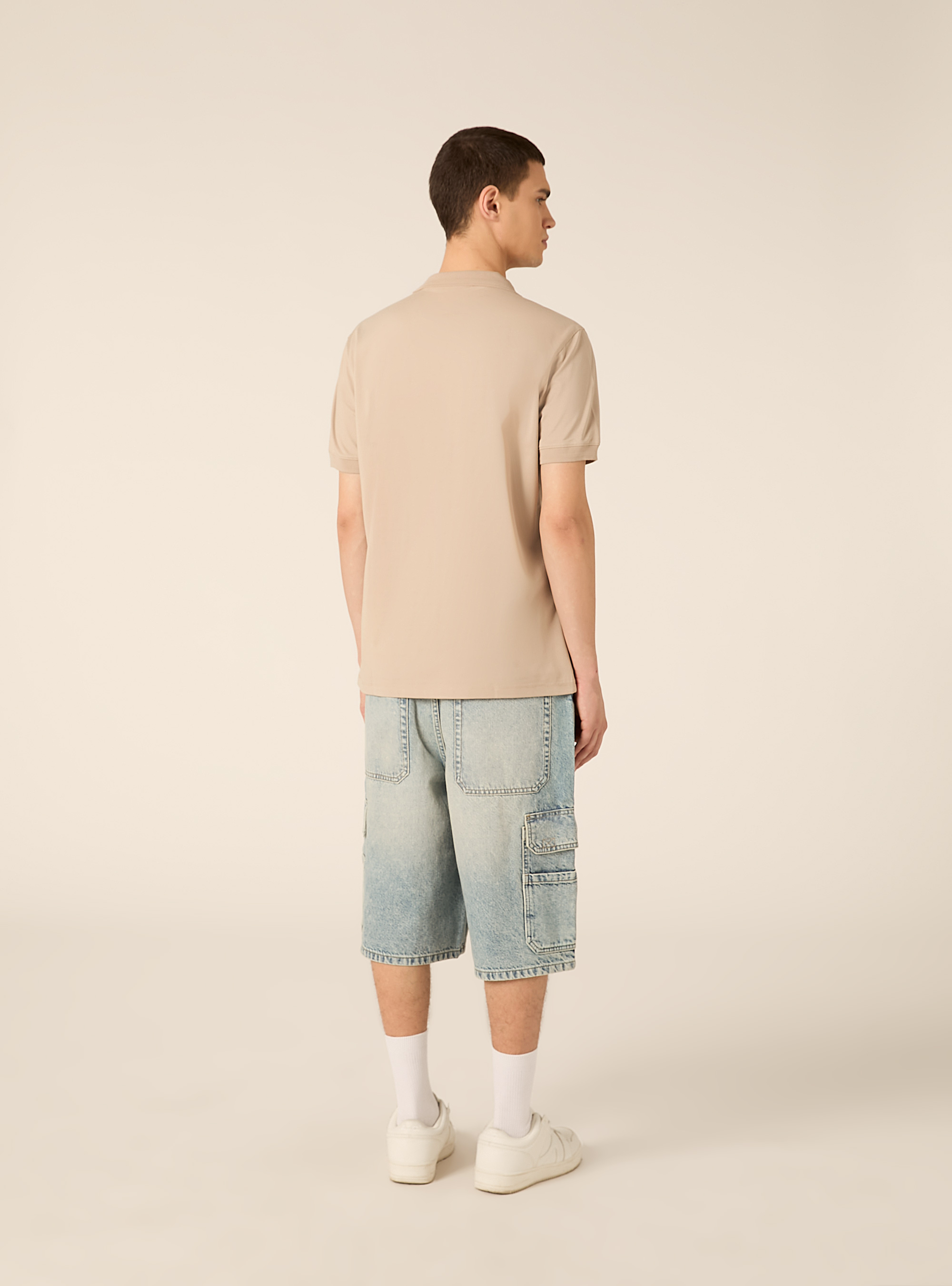 Polo AIRes in piquet stretch, BG2 BEIGE MEDIUM