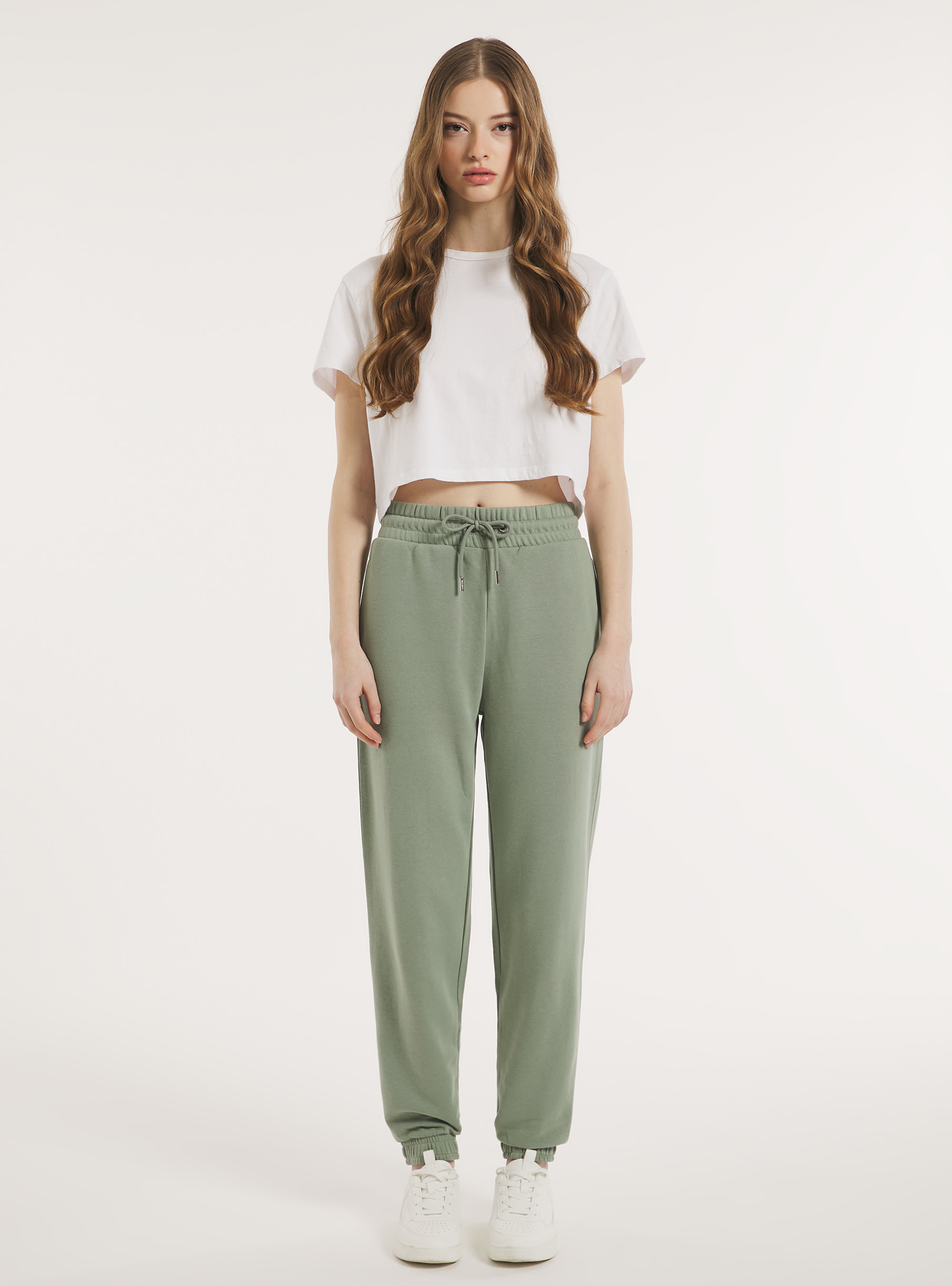 Plush jogger trousers, KY3 KAKY LIGHT