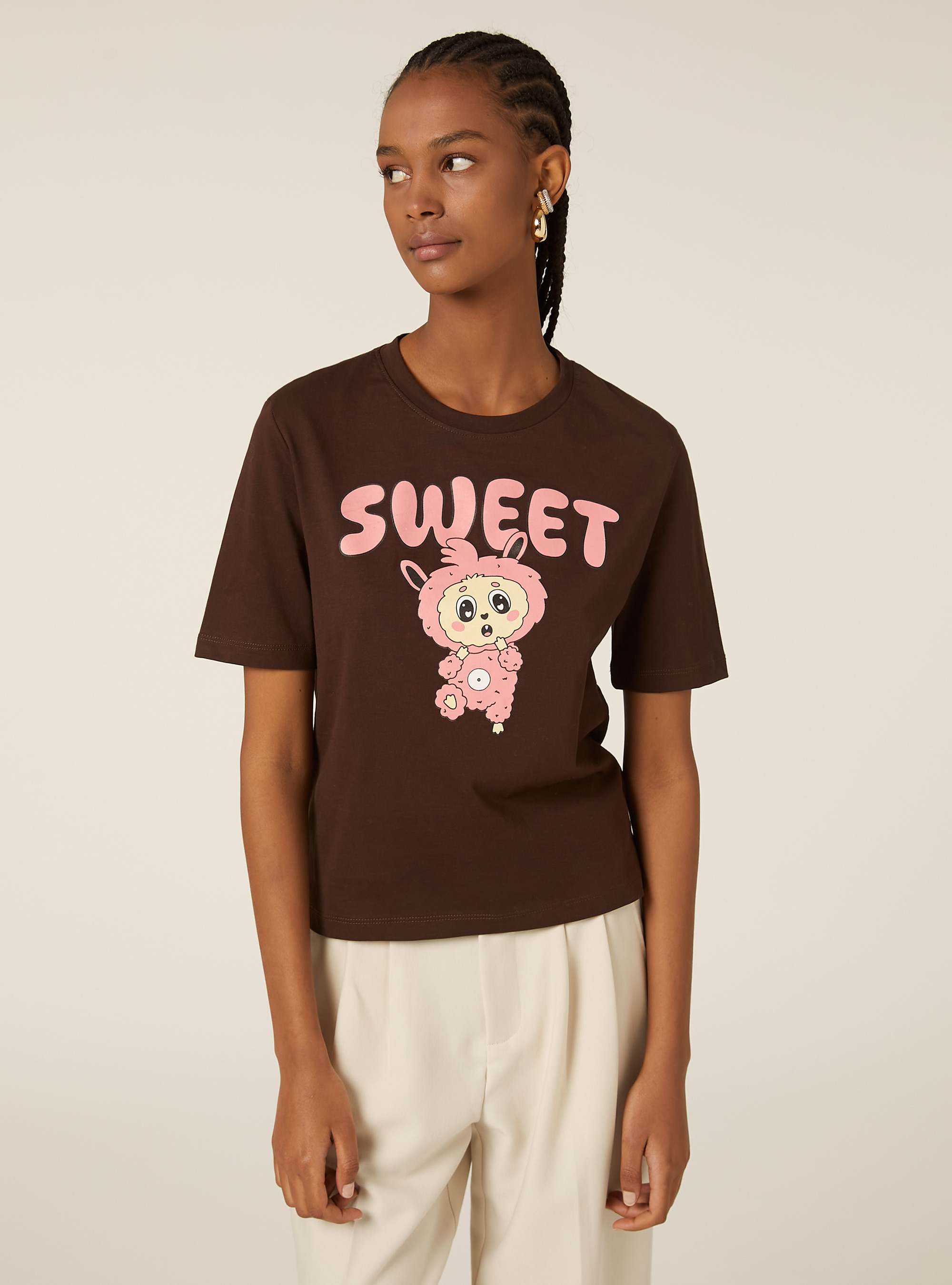 Camiseta The Little Monster Collection, BR1 BROWN DARK