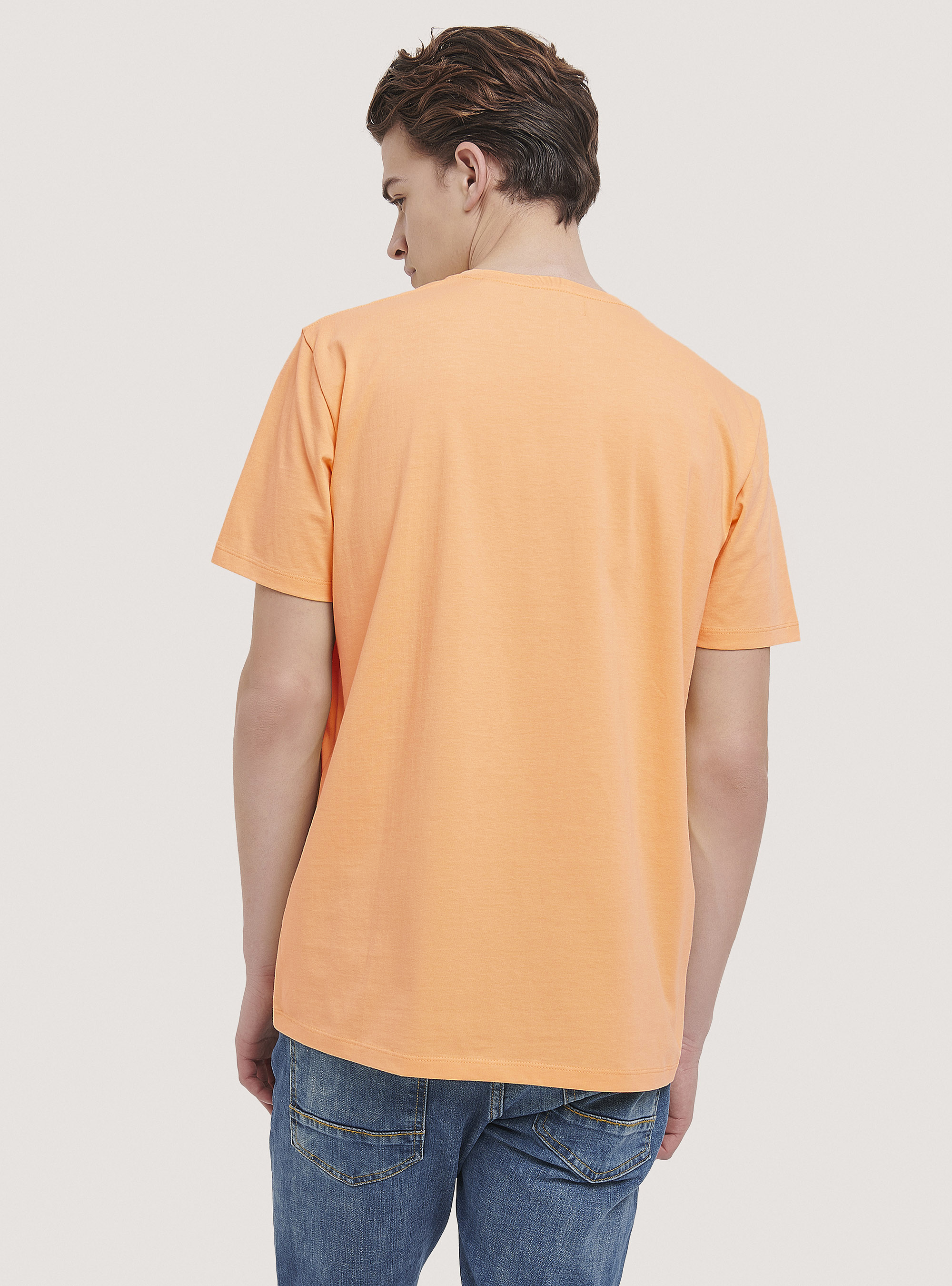 Crew-neck cotton t-shirt, OR3 LIGHT ORANGE