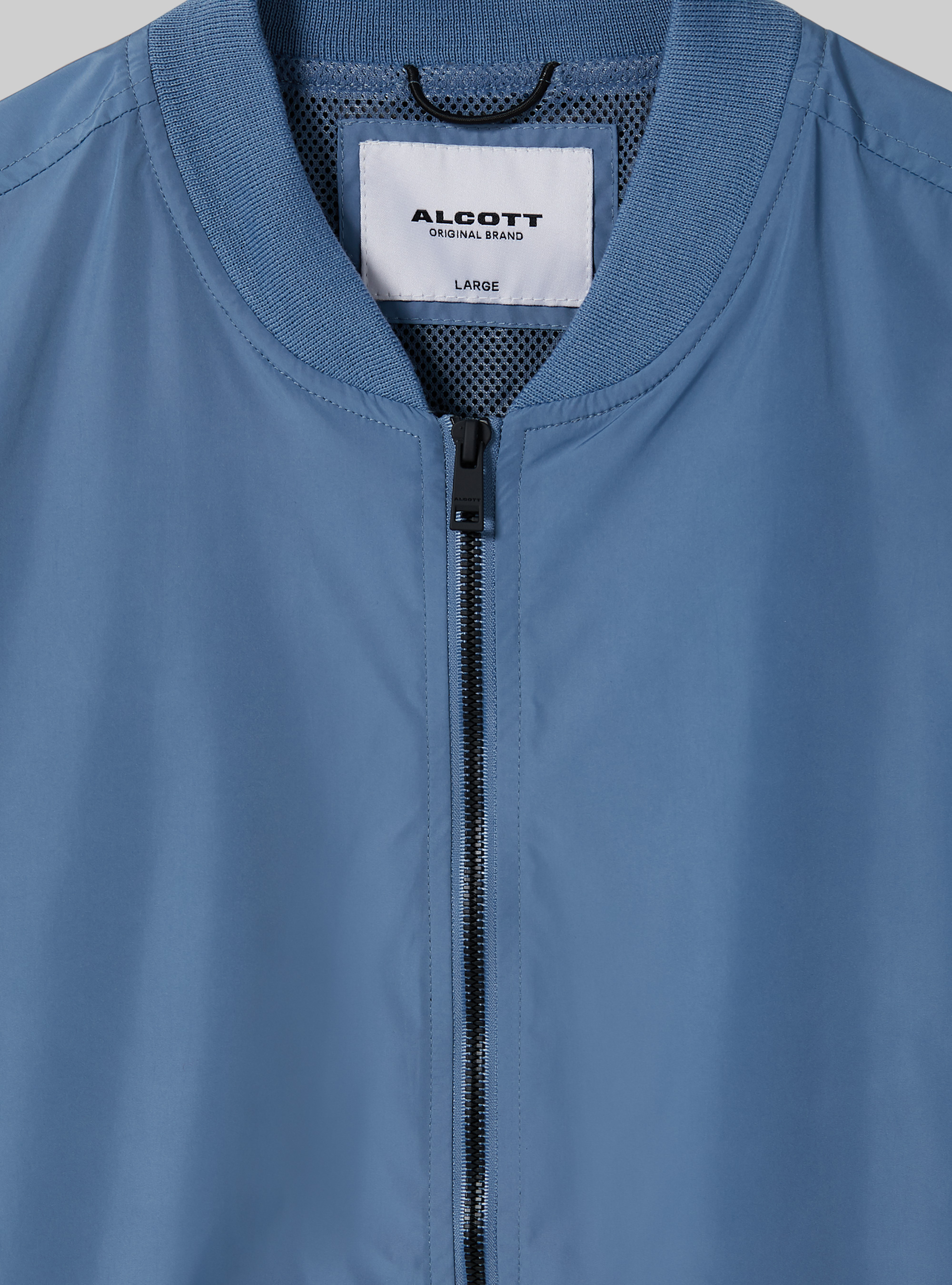 Windproof regular fit bomber jacket, AZ3 AZURRE LIGHT
