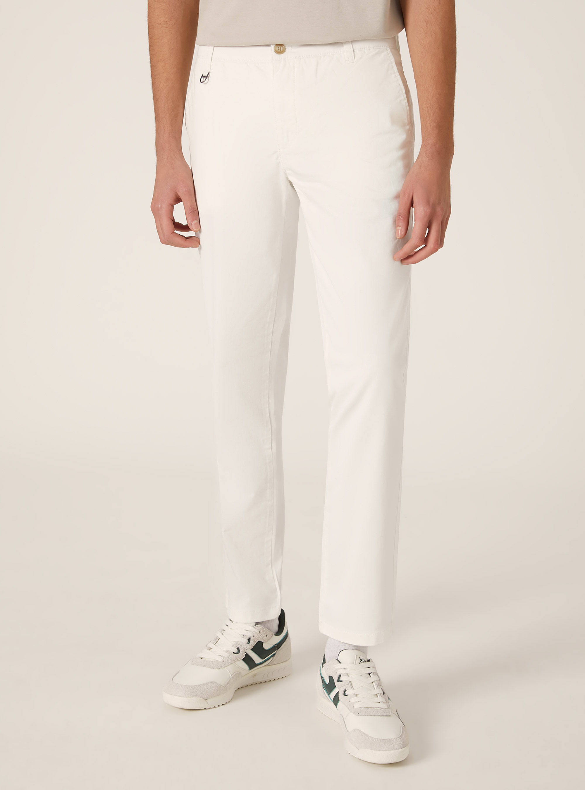Skinny fit stretch twill chinos, WH1 OFF WHITE
