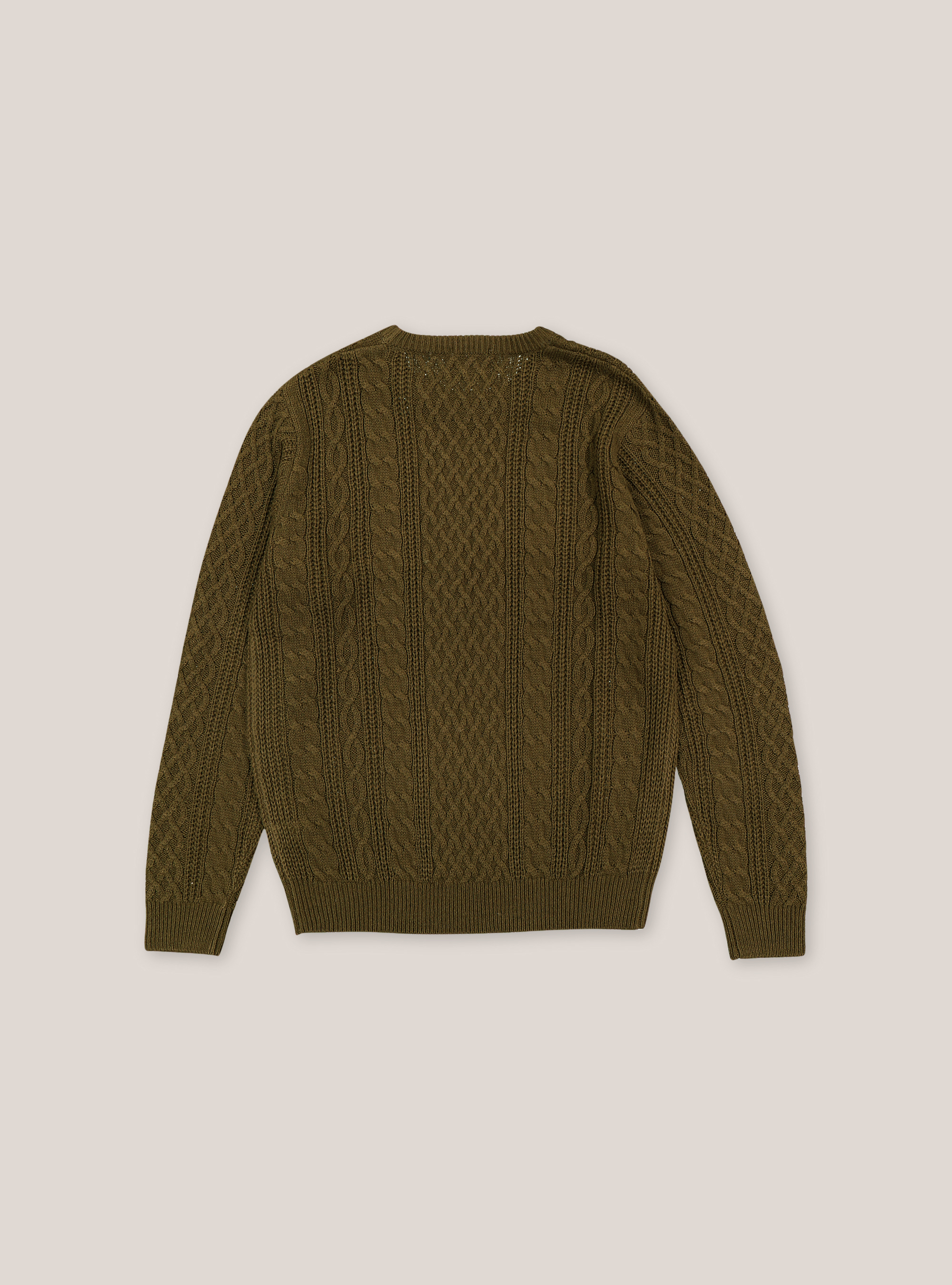 Crew-neck pullover with braids, C6706 KAKY