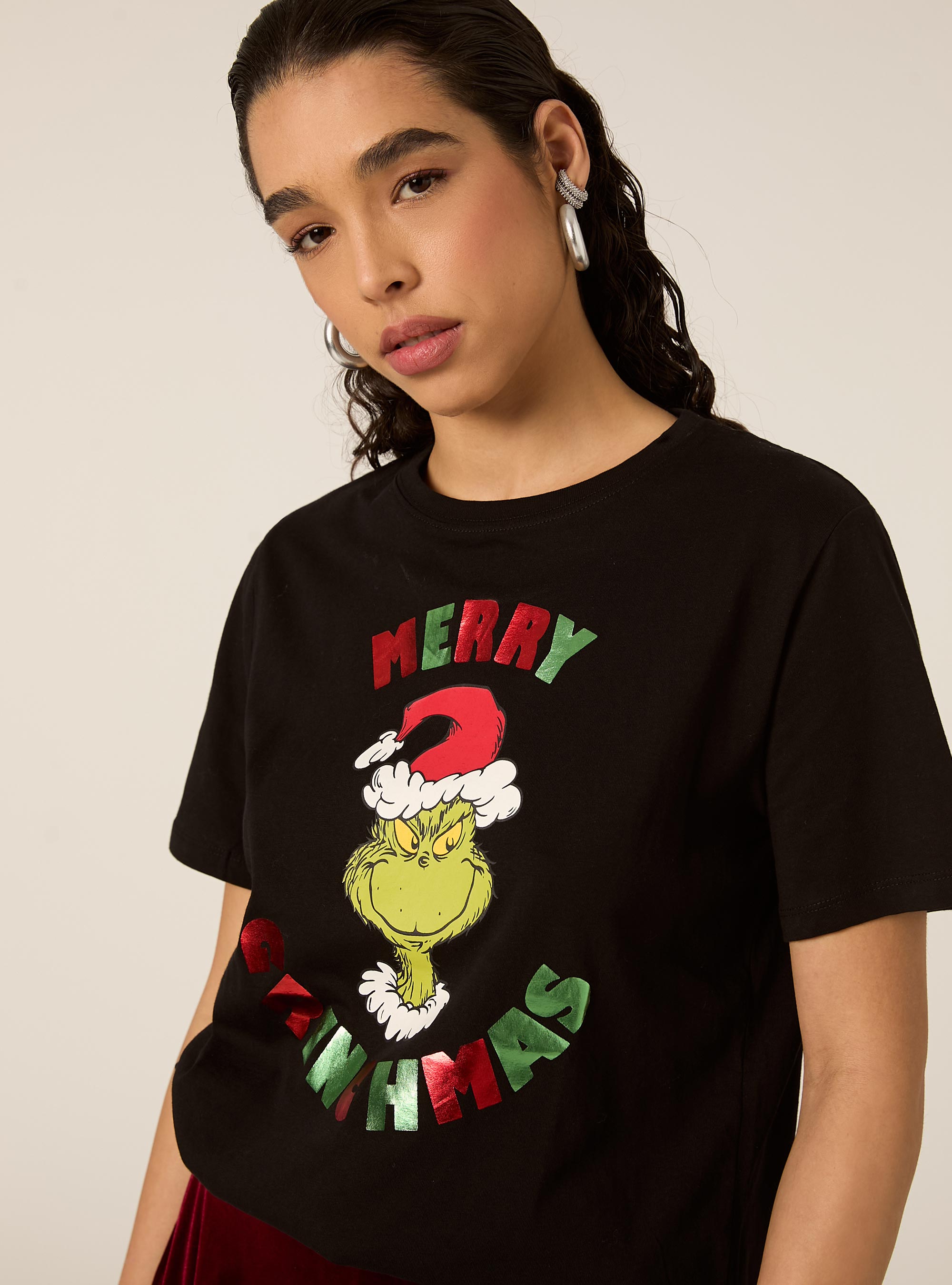 T-shirt regular licenza grinch, BK1 BLACK