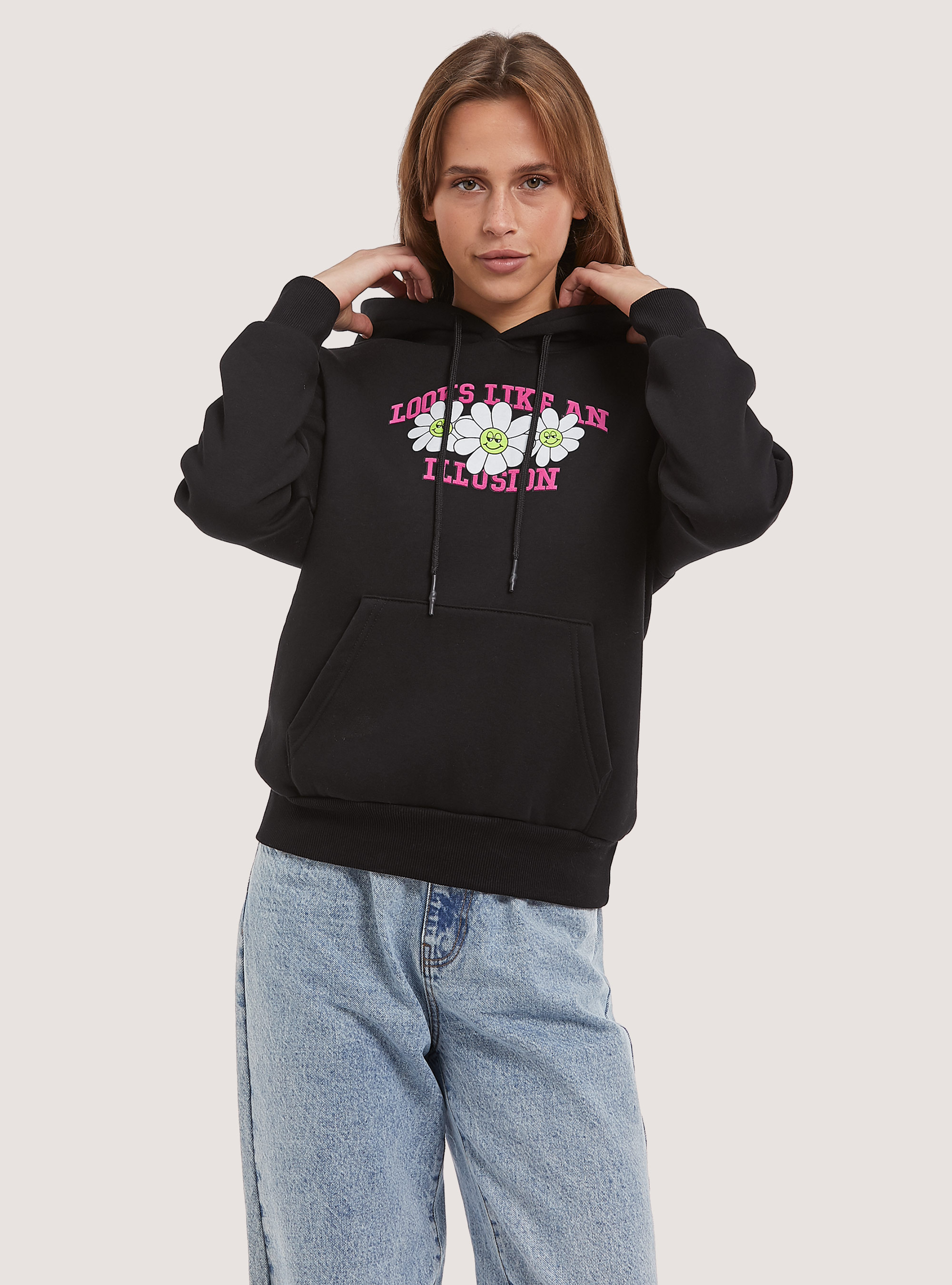 Sweatshirt with Fancy Collection print, BK1 BLACK