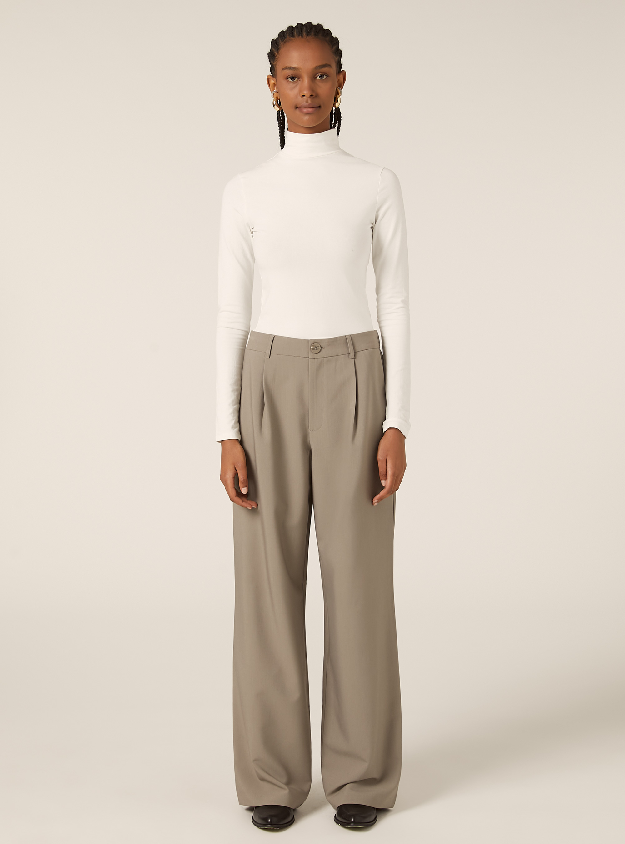 Tailored trousers with pleats, BG1 BEIGE DARK