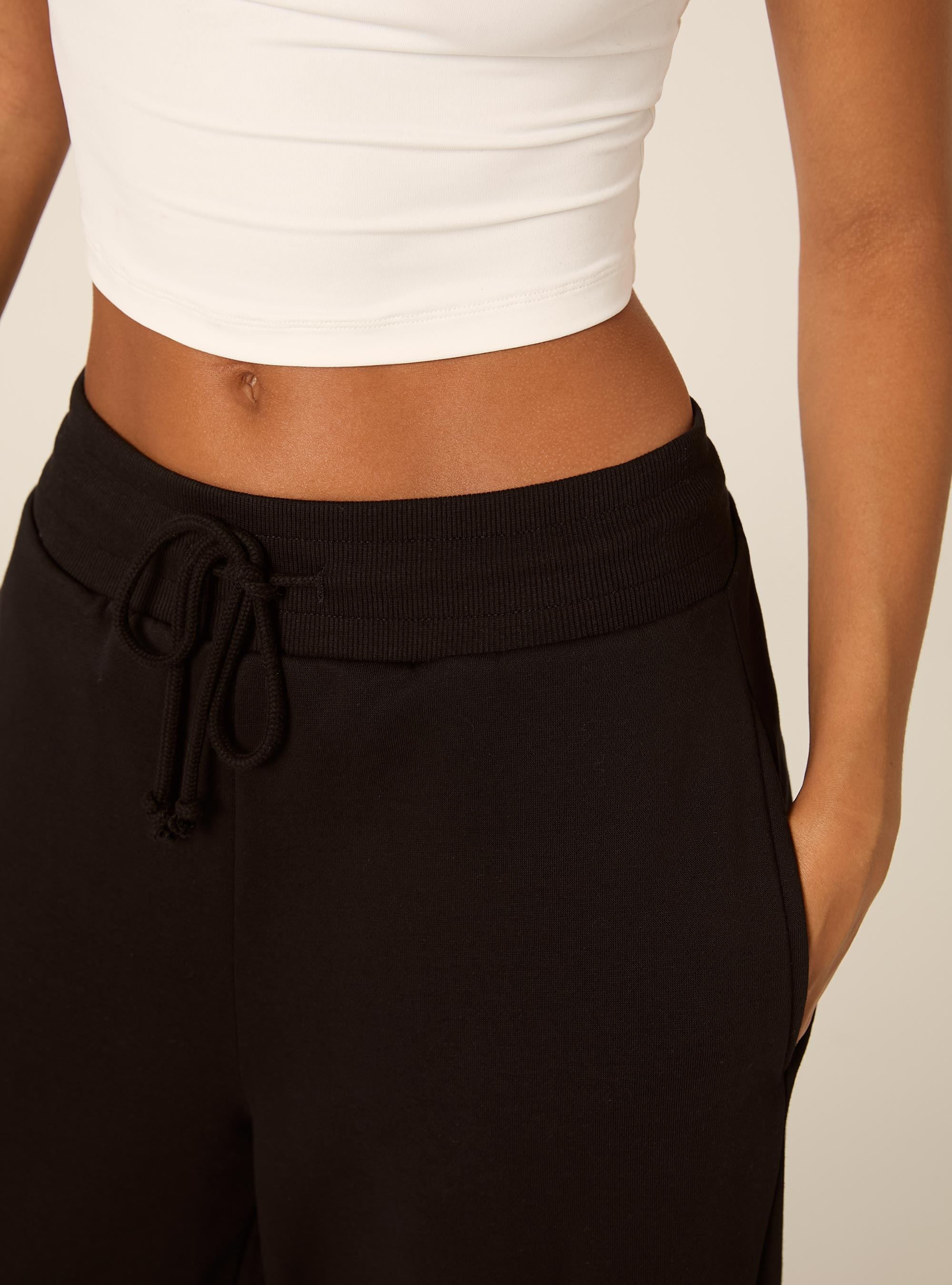 Pantaloni jogger in felpa barrel, BK1 BLACK