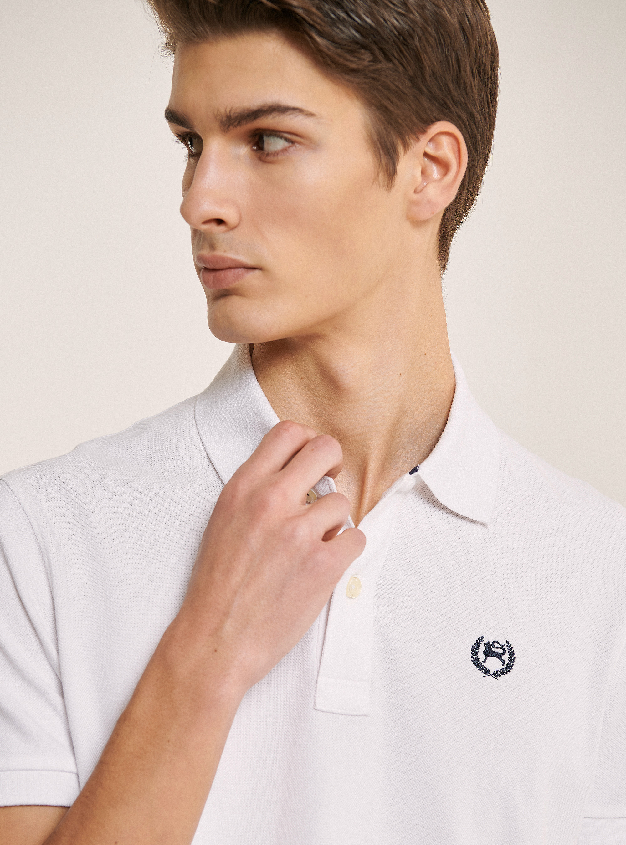POLOSHIRT MIT STICKEREI, C099 WHITE