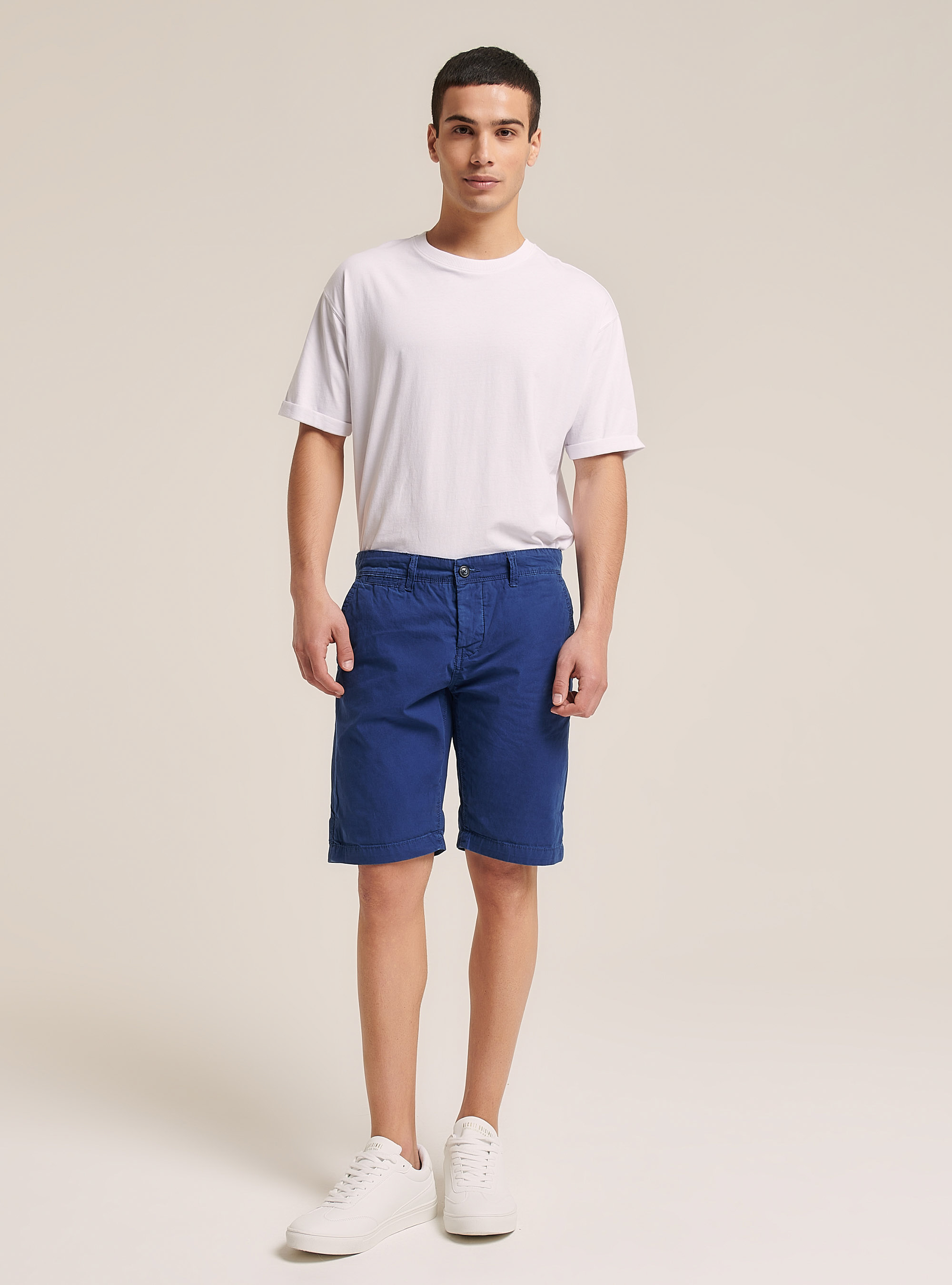 Bermudashorts aus Segeltuchstoff, C2243 BLUE