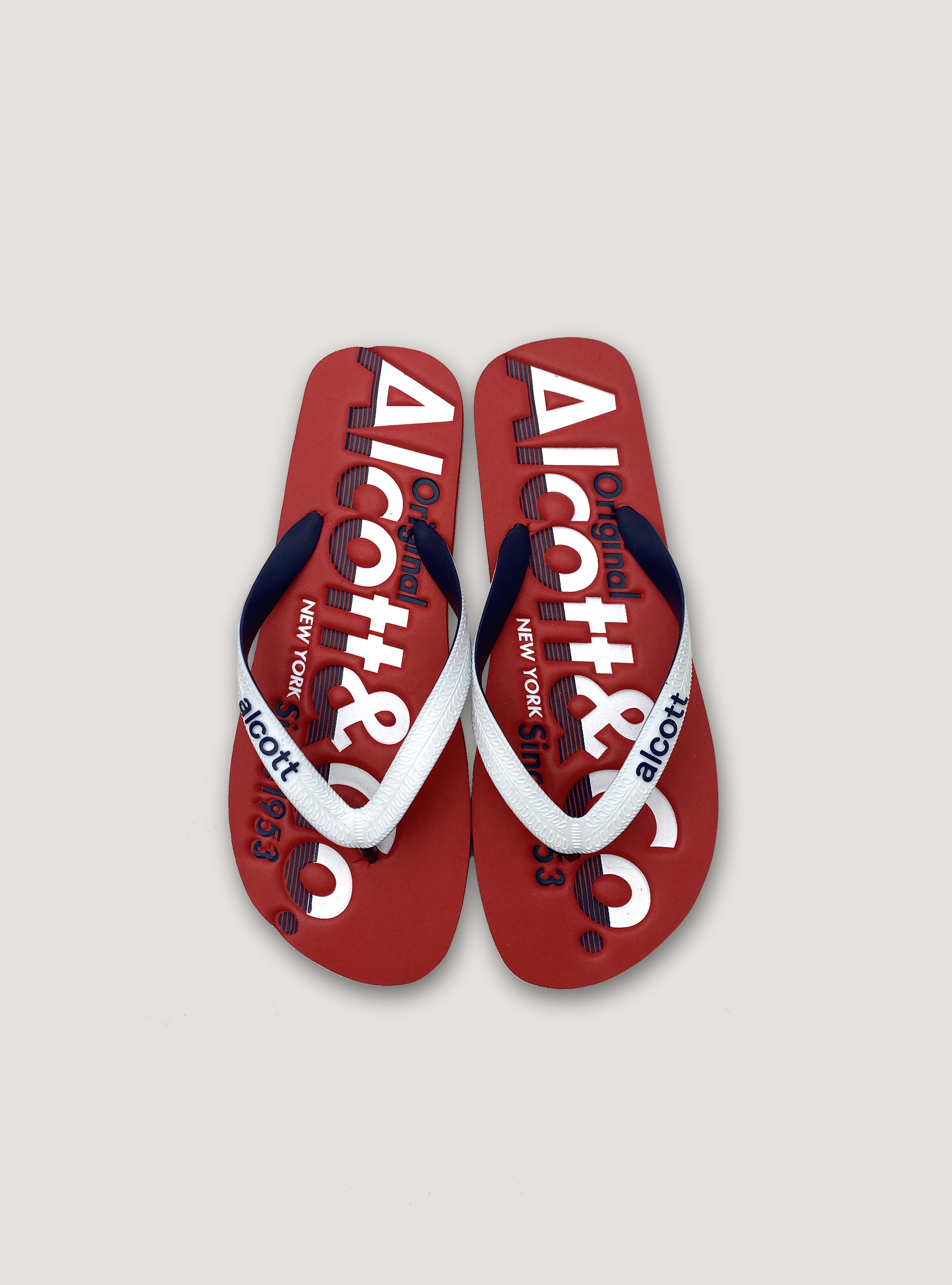Flip-flops with logo, C3377 RED