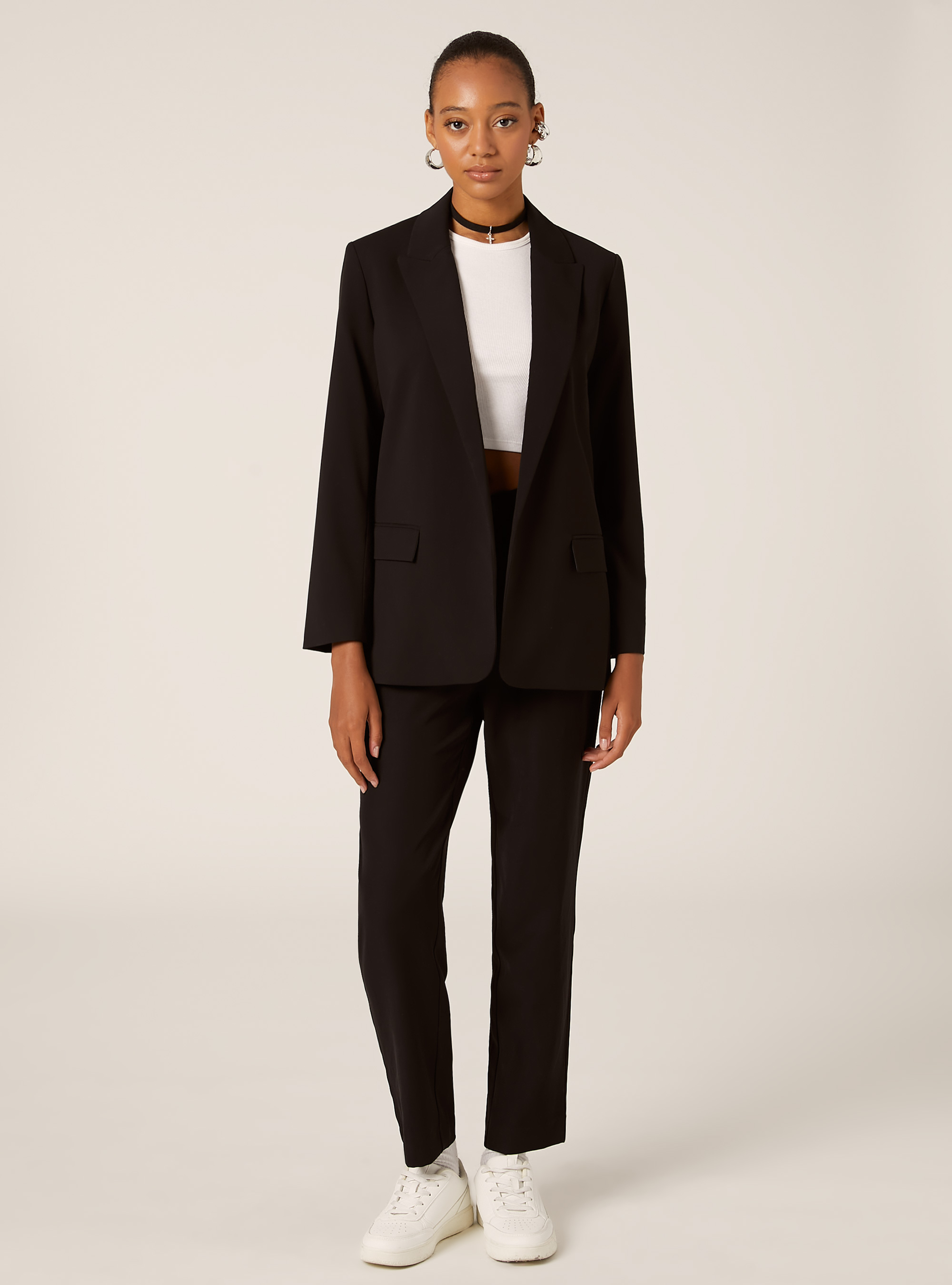 Blazer abierto de sastrería, BK1 BLACK