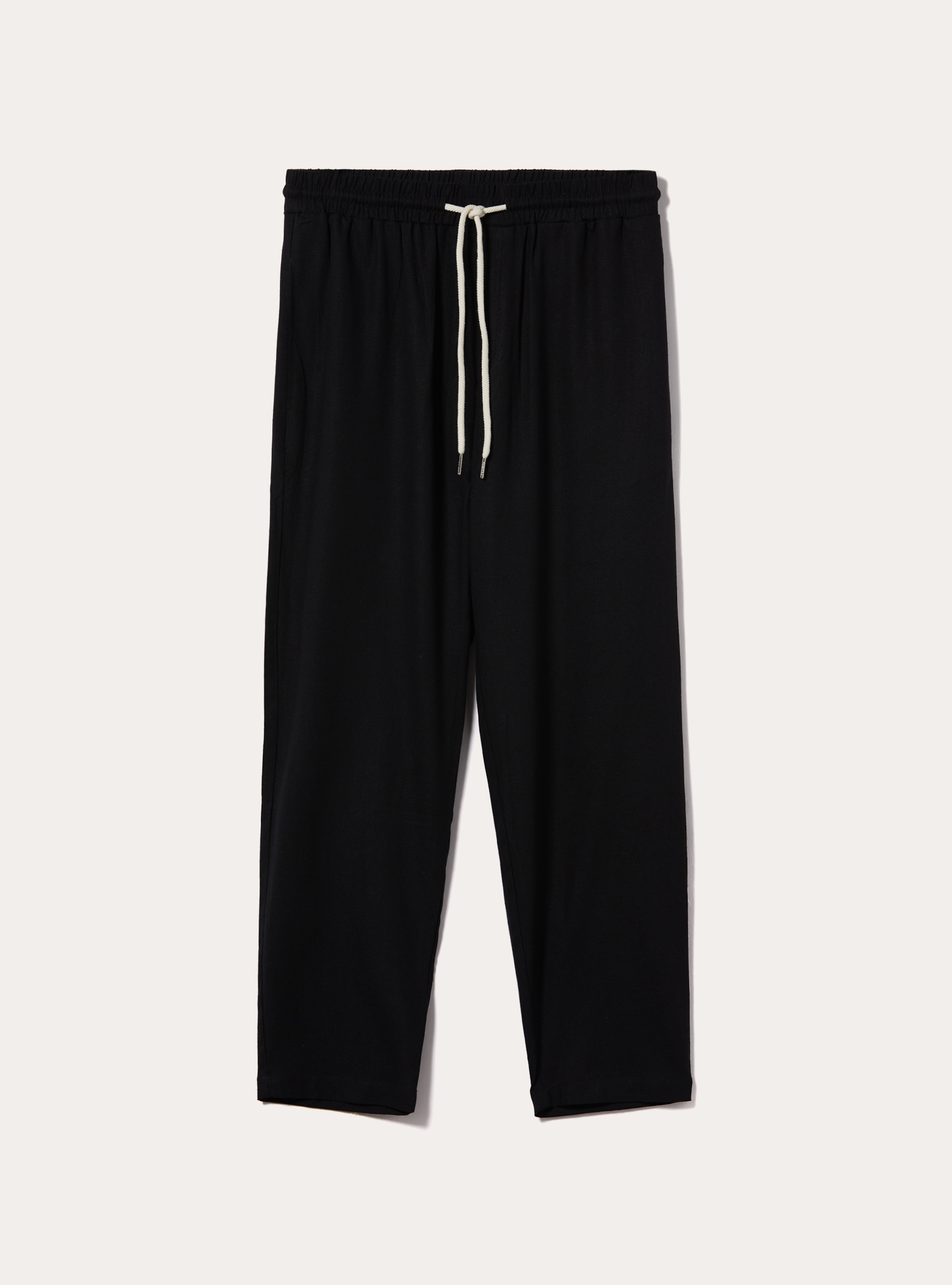 Pantaloni jogger misto lino, BK1 BLACK
