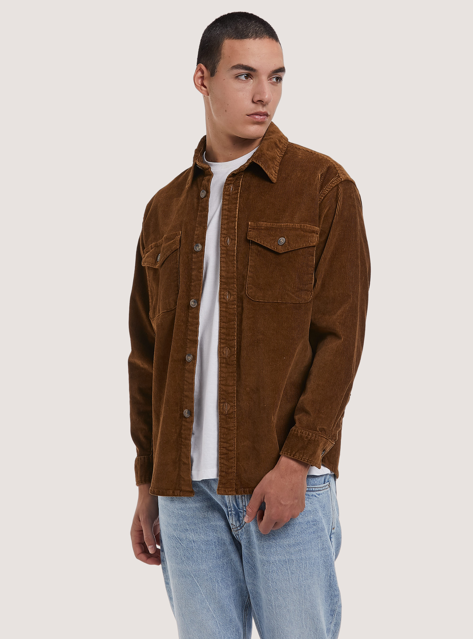 Camicia in velluto a costine, TB2 TOBACCO MEDIUM