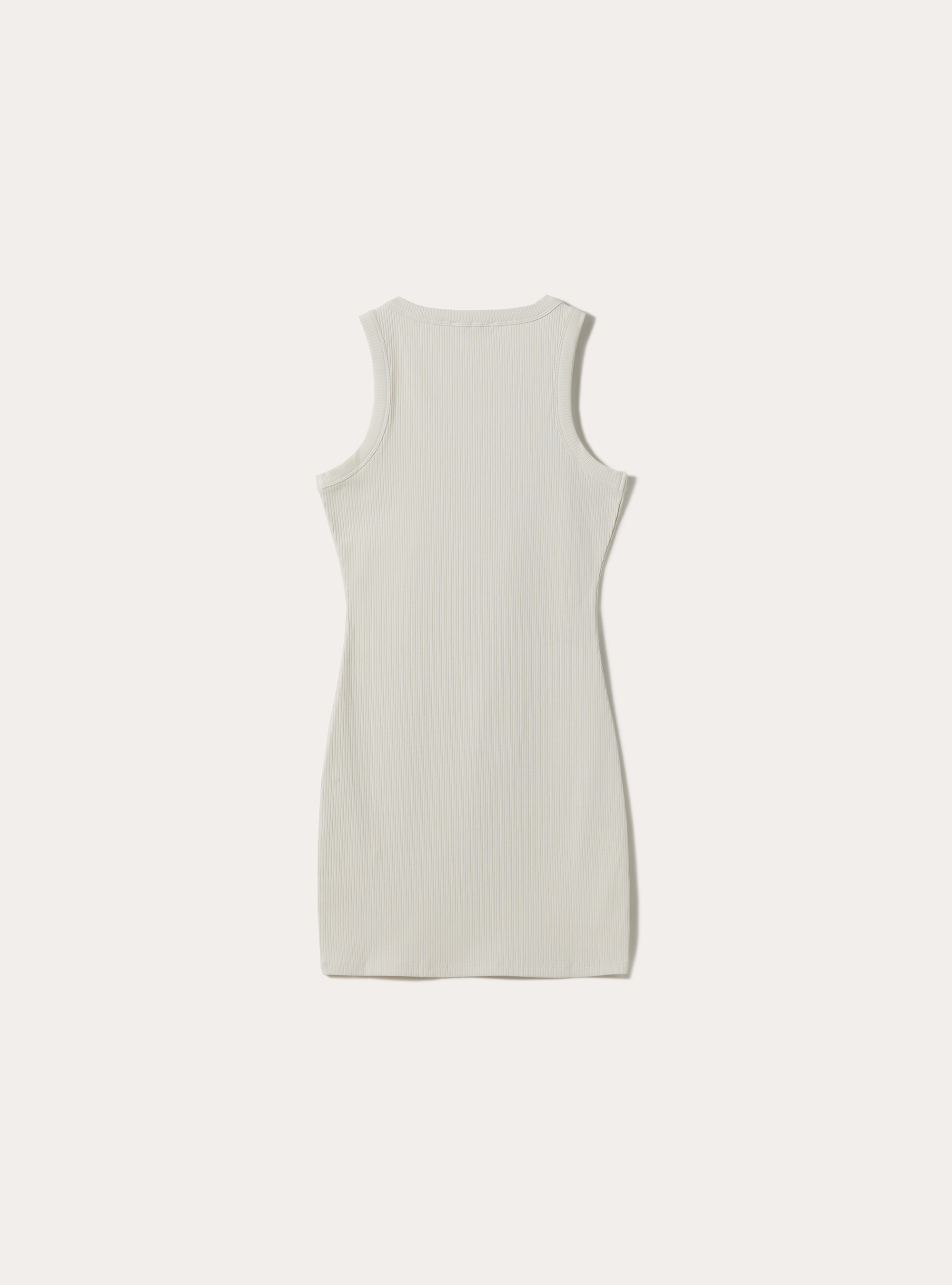 Vestito basic a costine, WH1 OFF WHITE