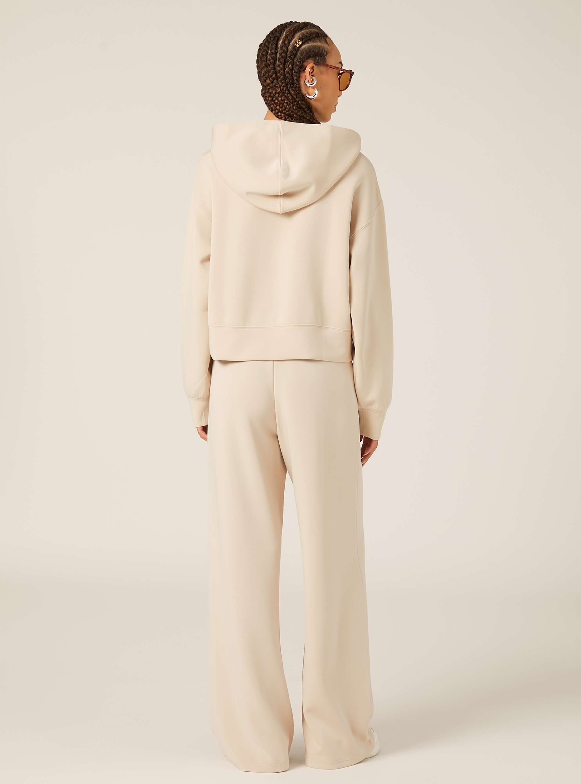 Pull court en molleton doux au toucher, BG3 BEIGE LIGHT