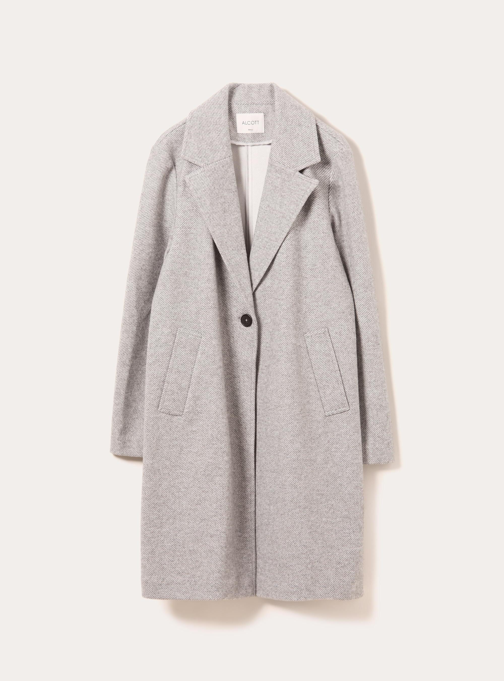 Cappotto midi monopetto, MGY3 GREY MEL LIGHT