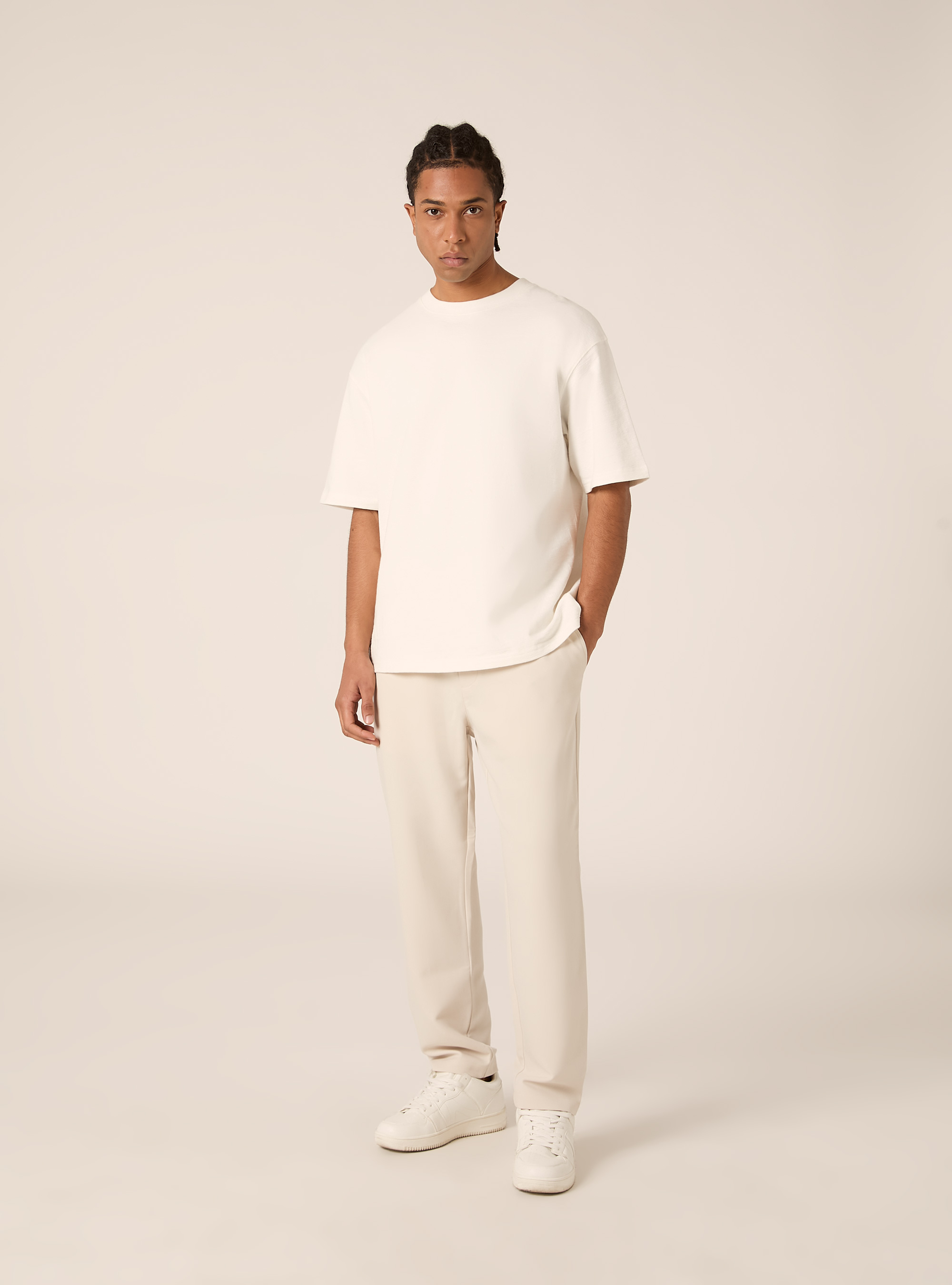 Twill jogger trousers, BG3 BEIGE LIGHT