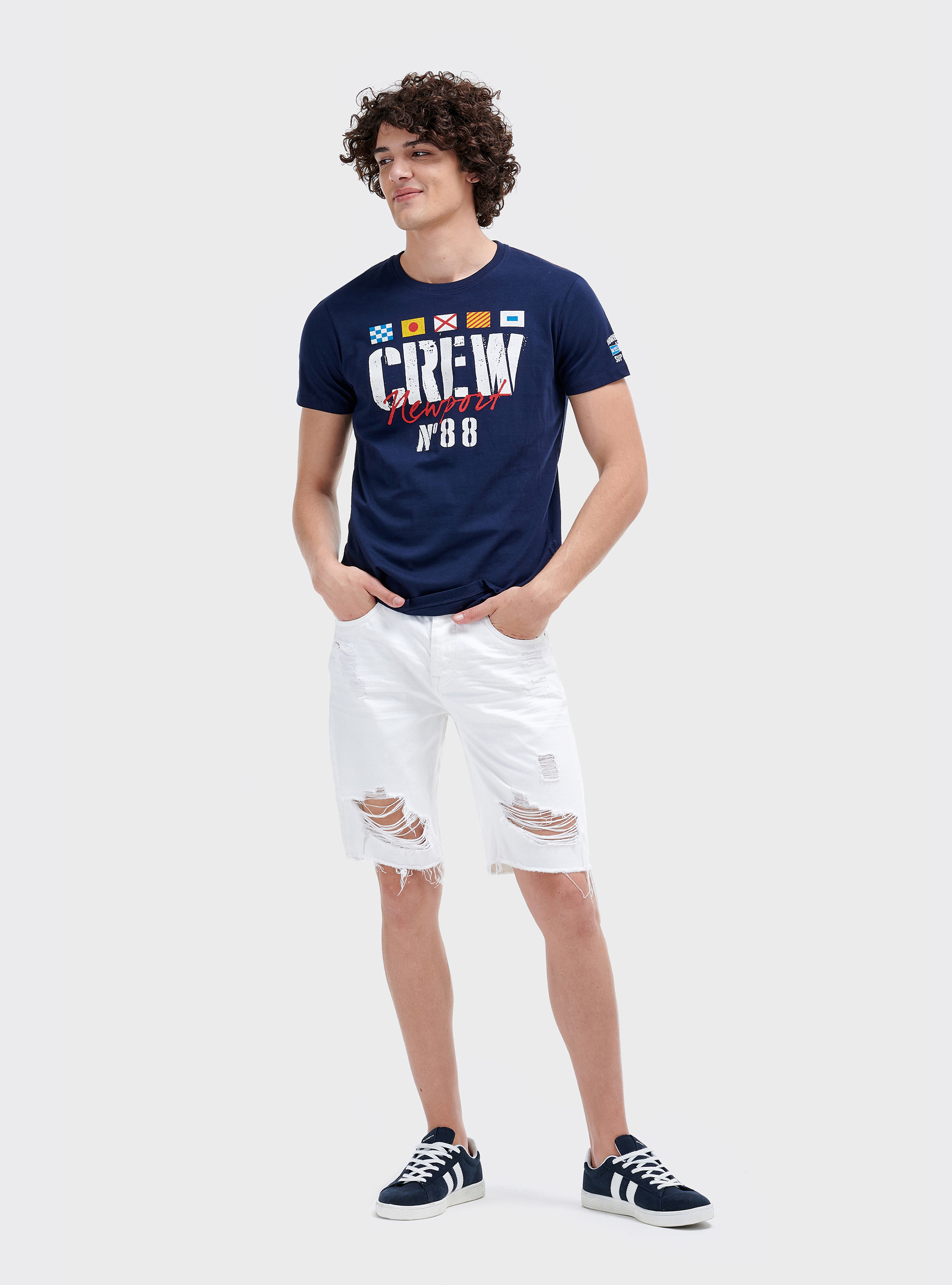 Printed t-shirt, BLUE