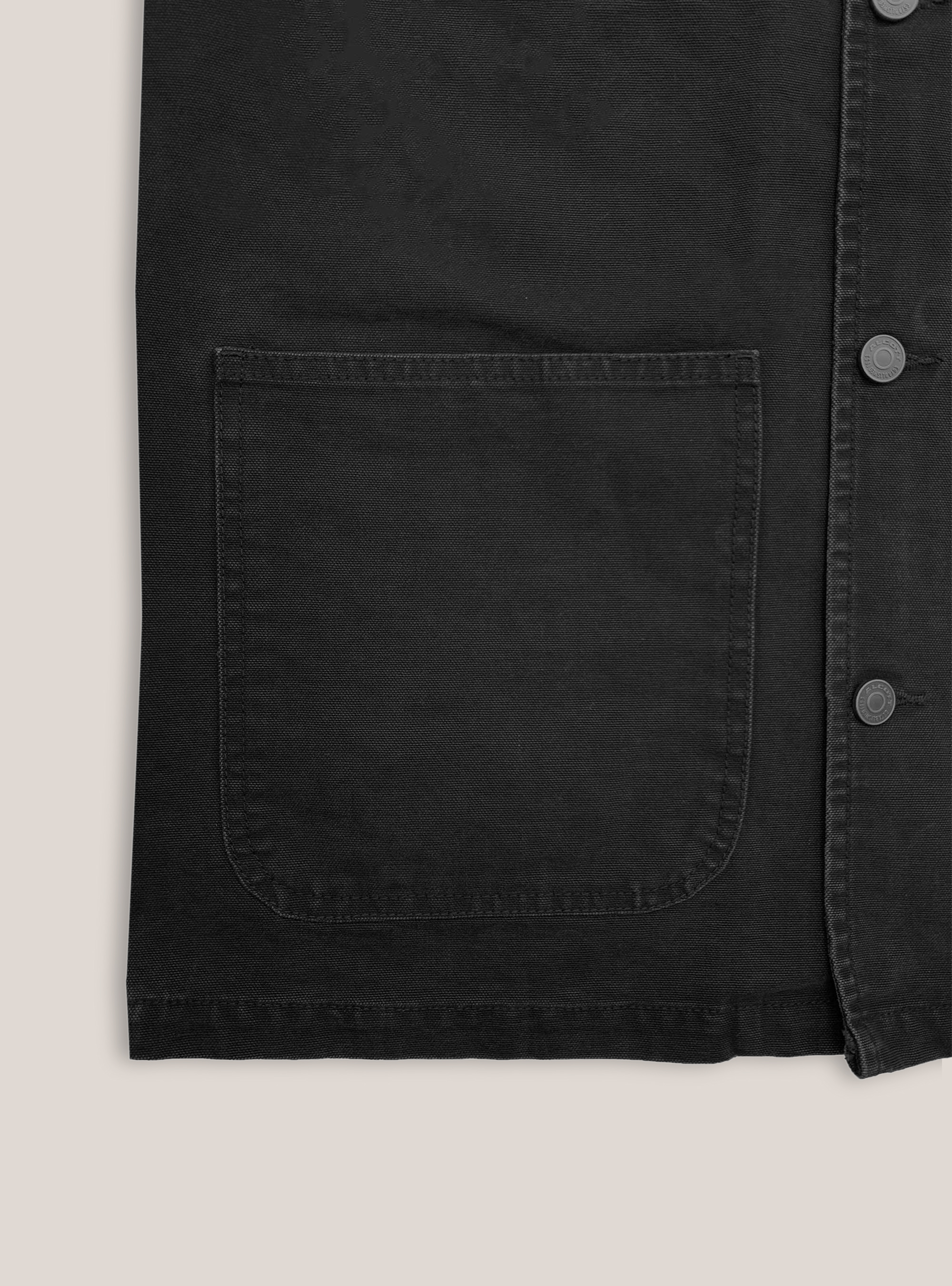 Giubbino in canvas con collo camicia, NERO