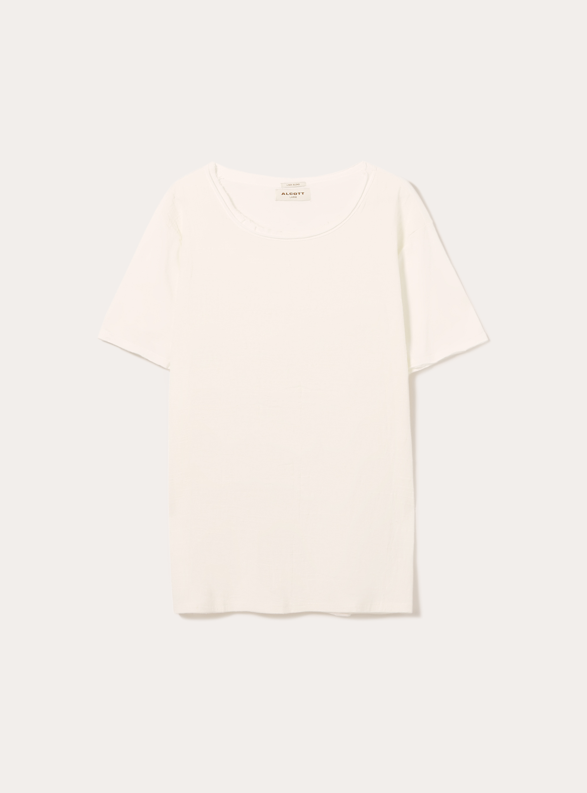 Linen blend short-sleeved T-shirt, WH2 WHITE