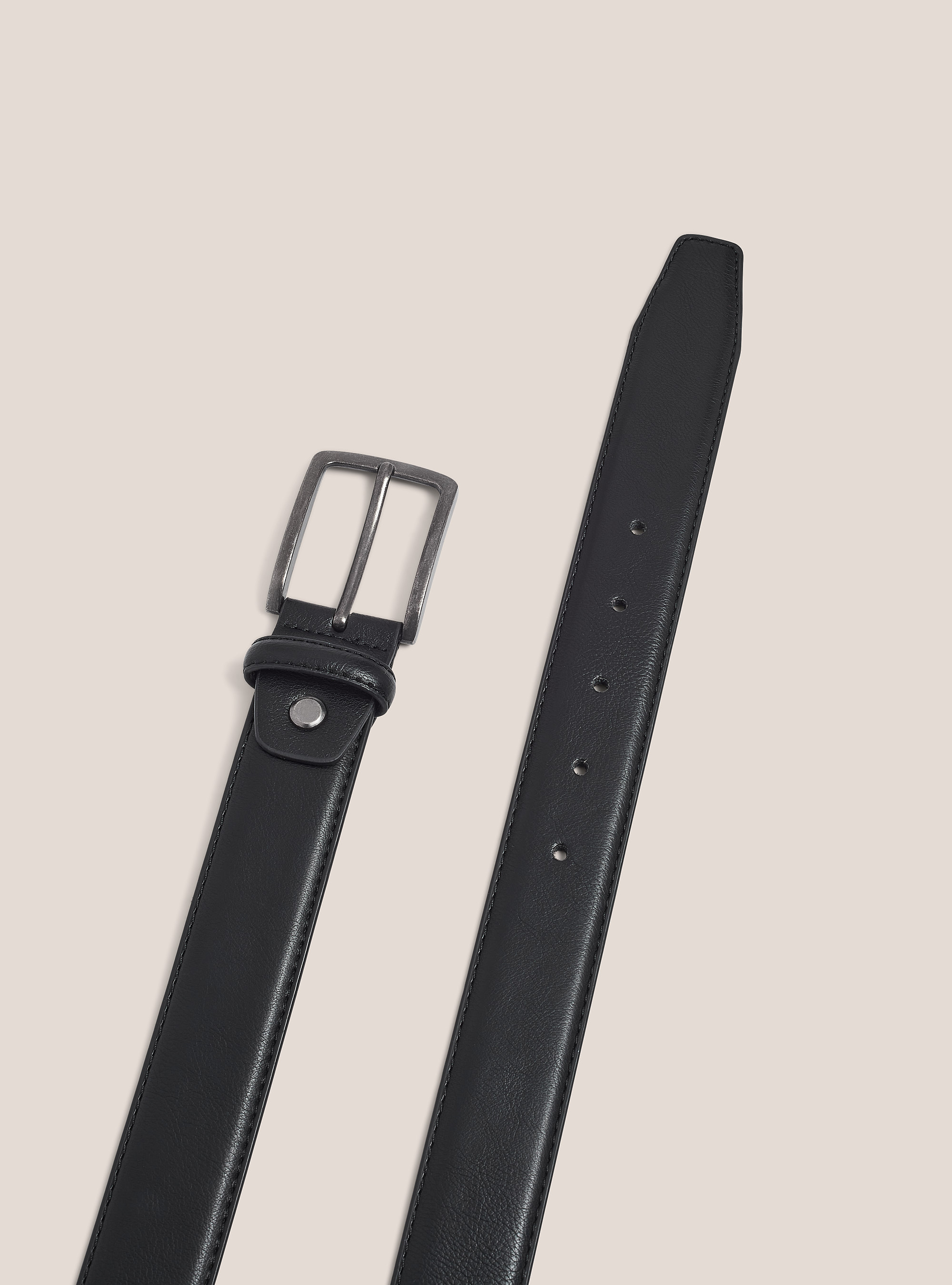 Leather effect belt, BLACK