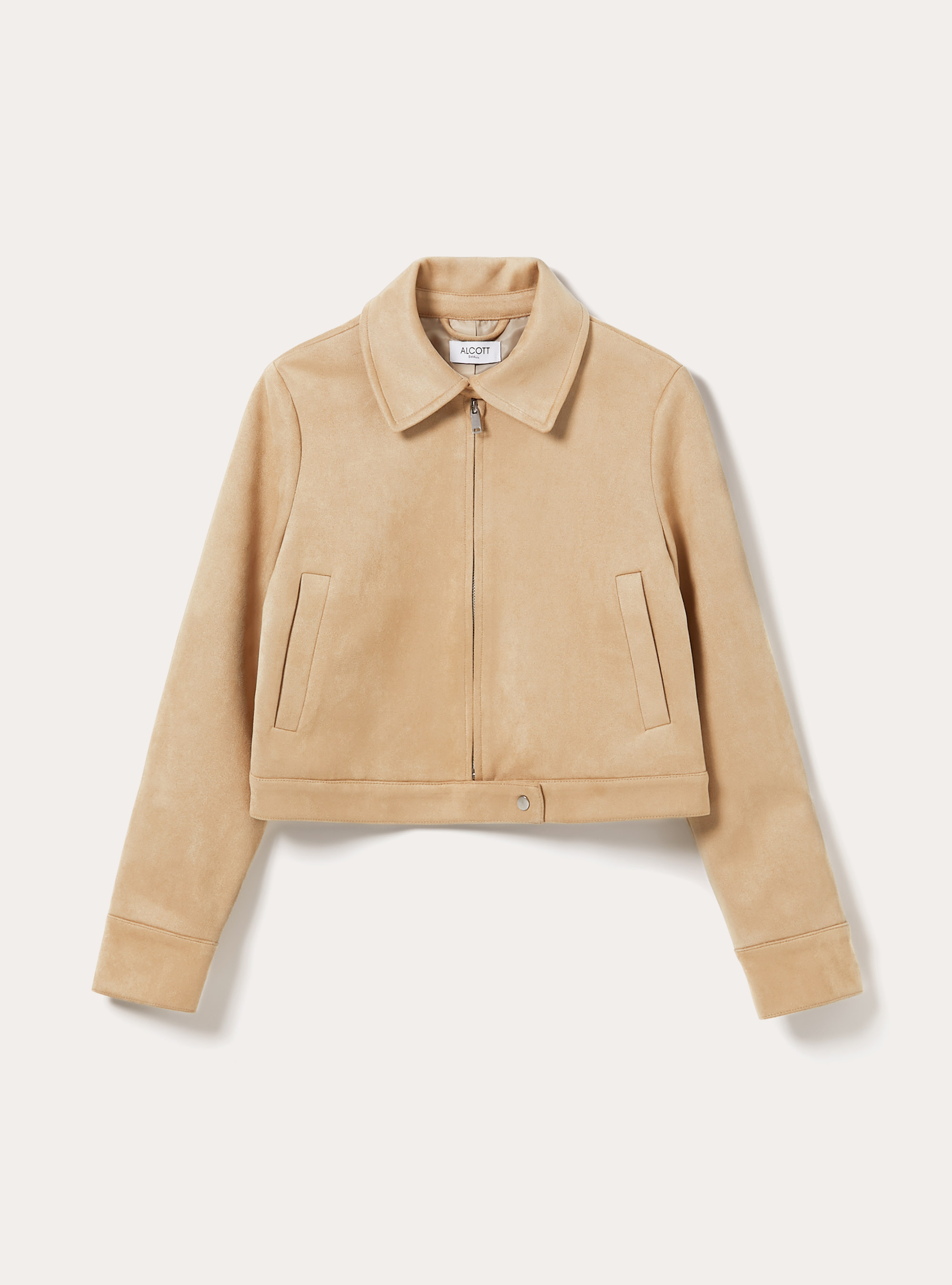 Suede-effect jacket, BG2 BEIGE MEDIUM