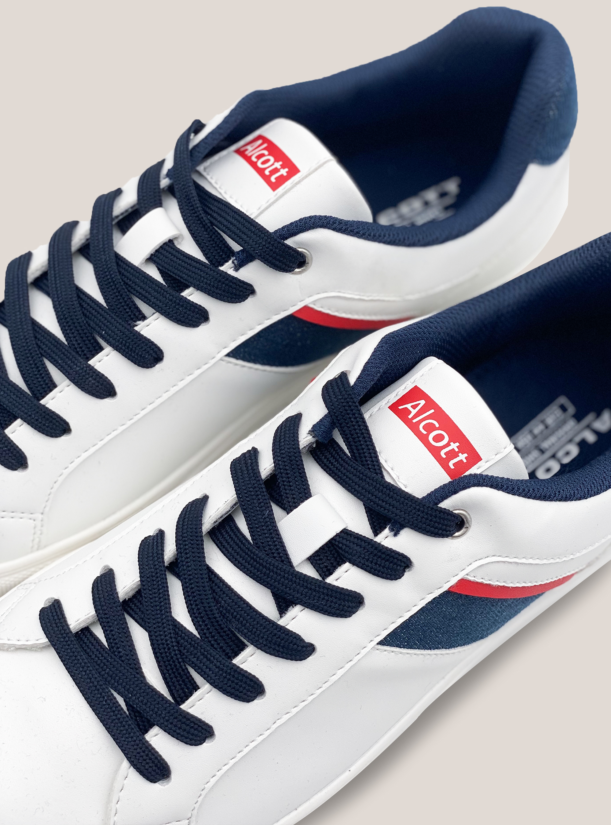 Sneakers with denim detail, WHITE