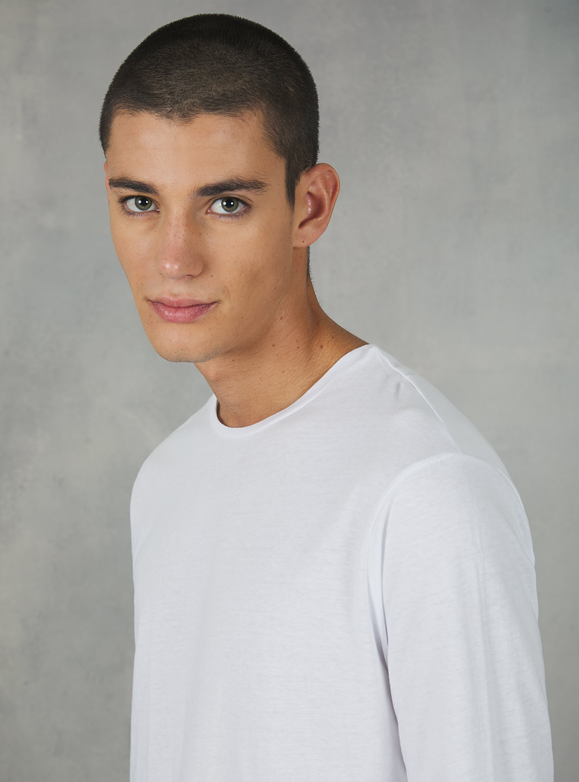 T-shirt en coton &agrave; manches longues, WH2 WHITE