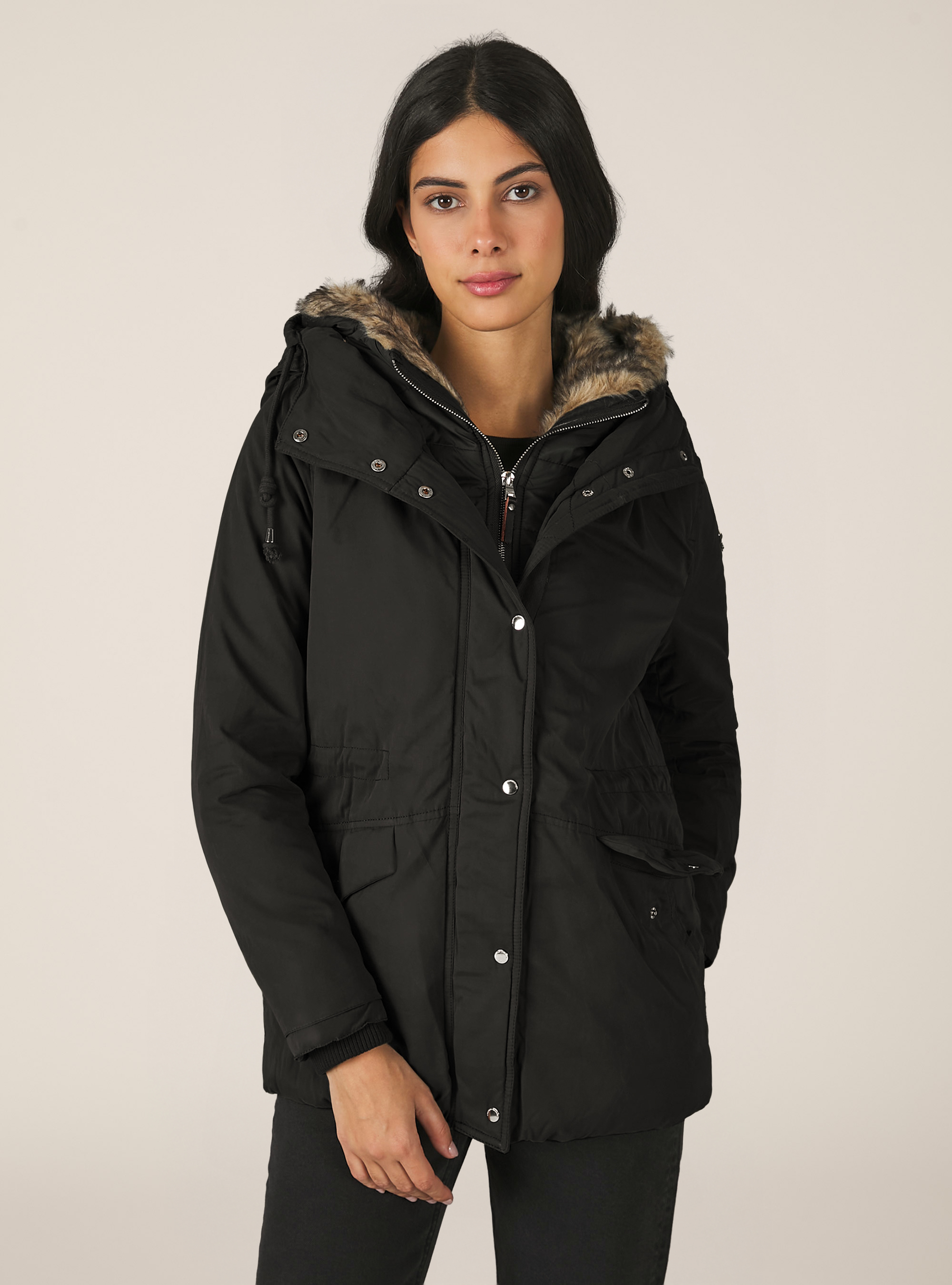 Blouson parka rembourré, C101 BLACK