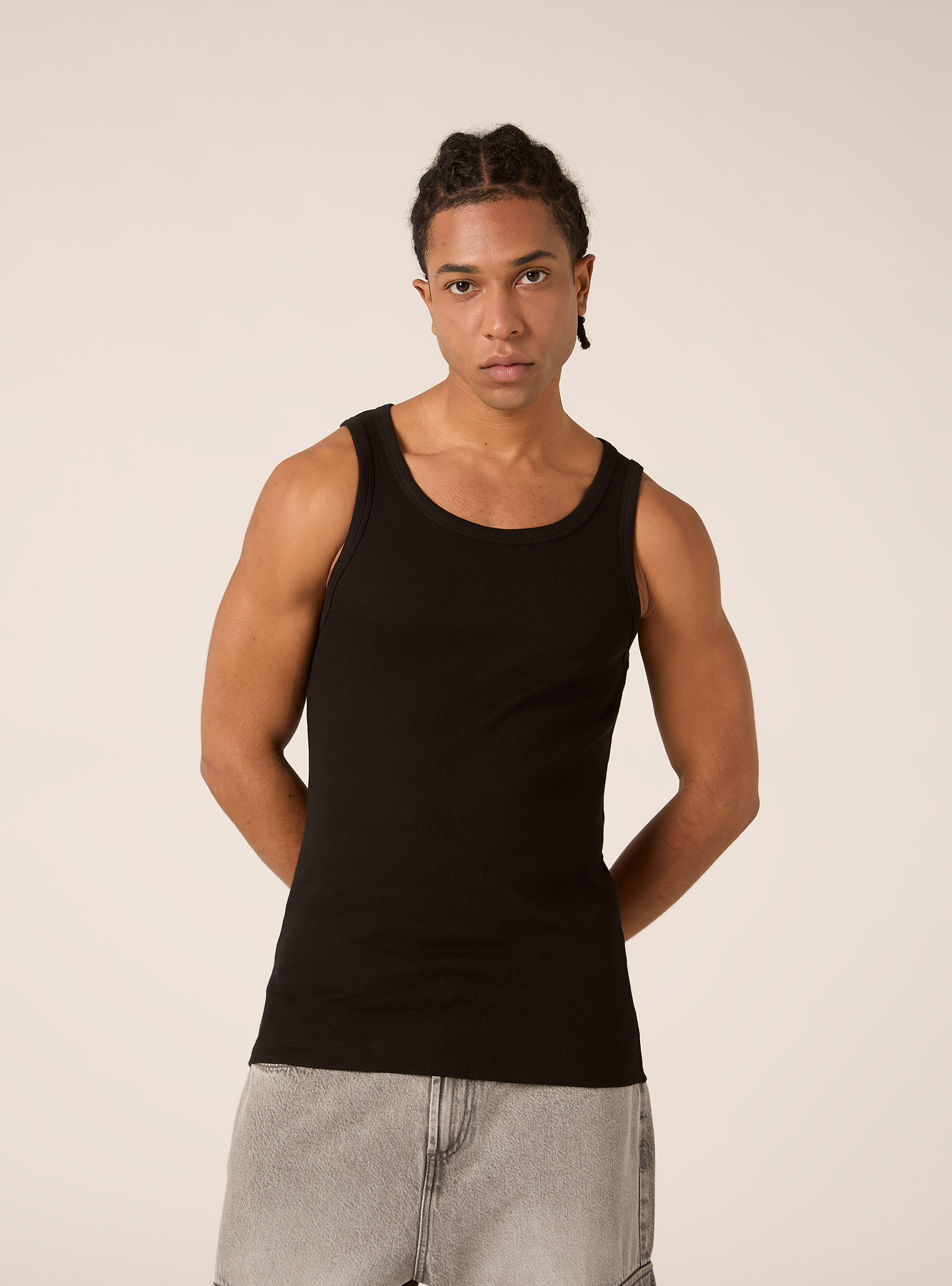 Camiseta de Tirantes B&aacute;sica Slim Fit de Canal&eacute;, BK1 BLACK