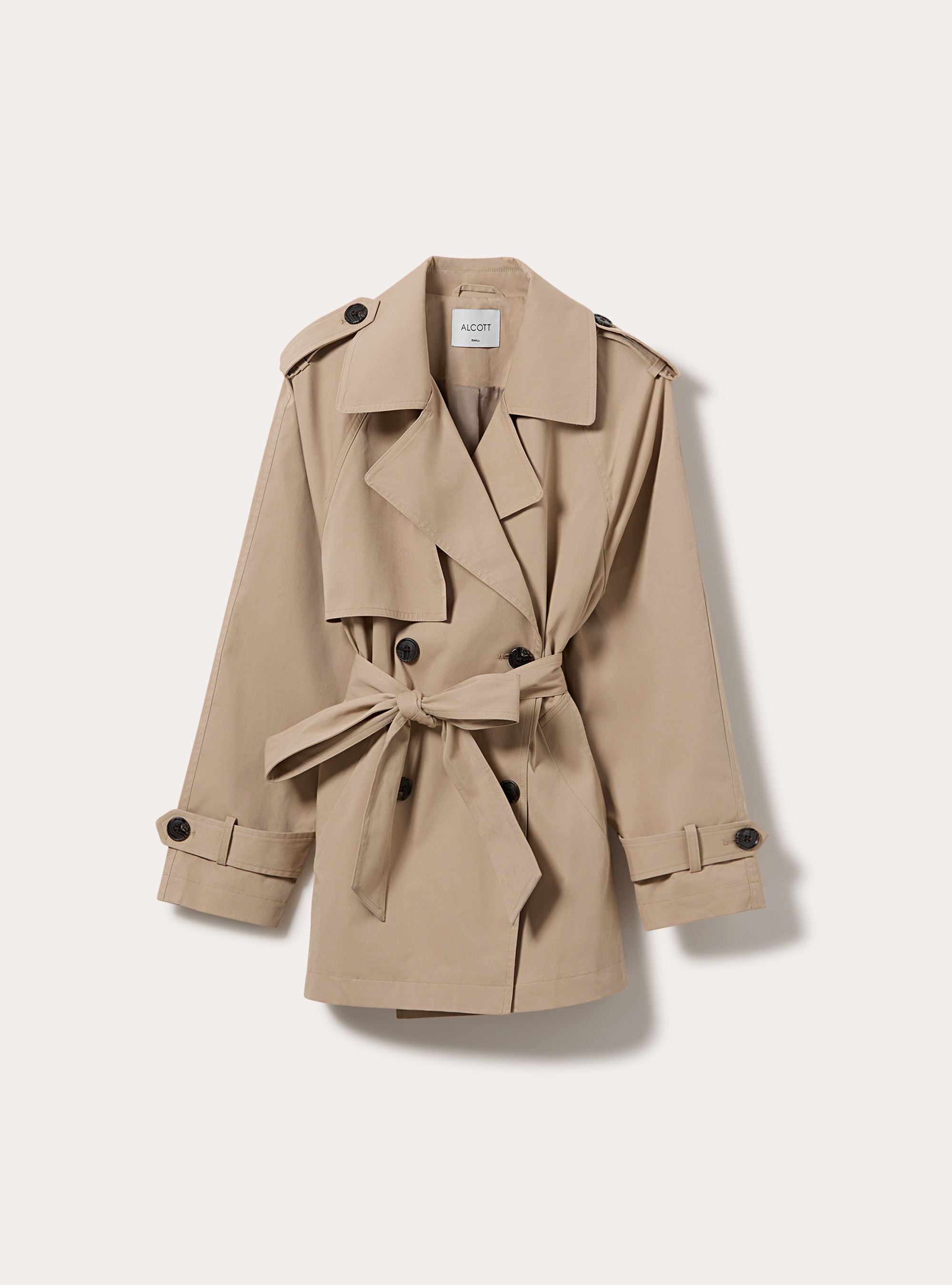 Trench corto con bottoni, BG2 BEIGE MEDIUM