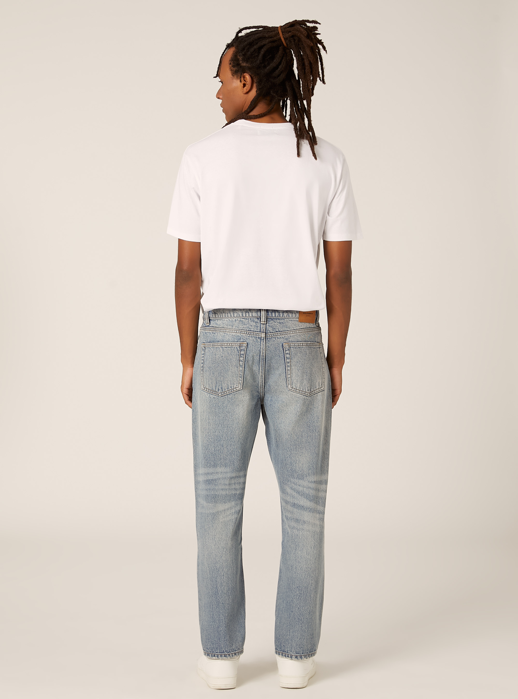 Jeans coupe droite, D006 AZURE