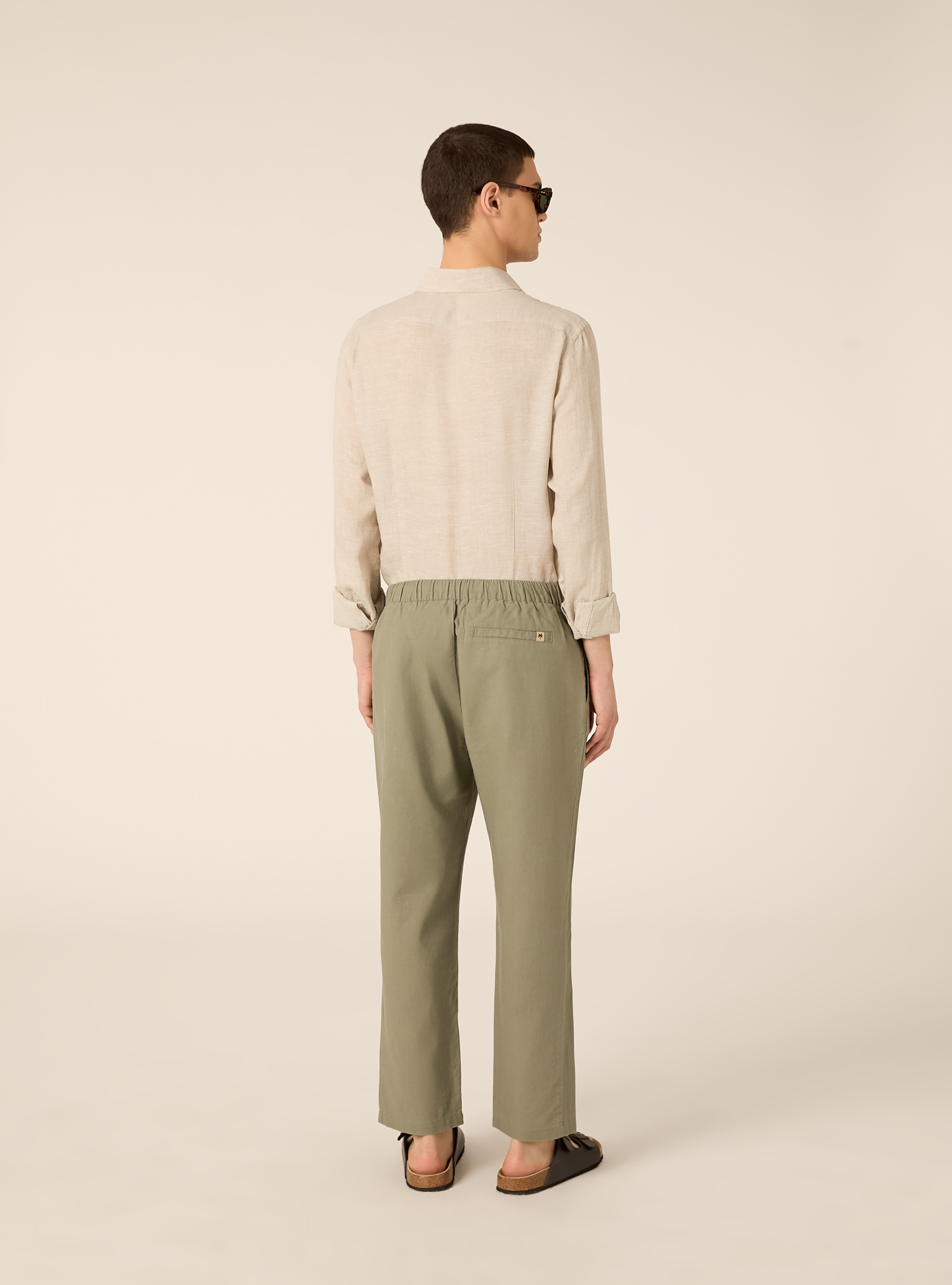 Pantaloni misto lino con coulisse, KY2 KAKY MEDIUM