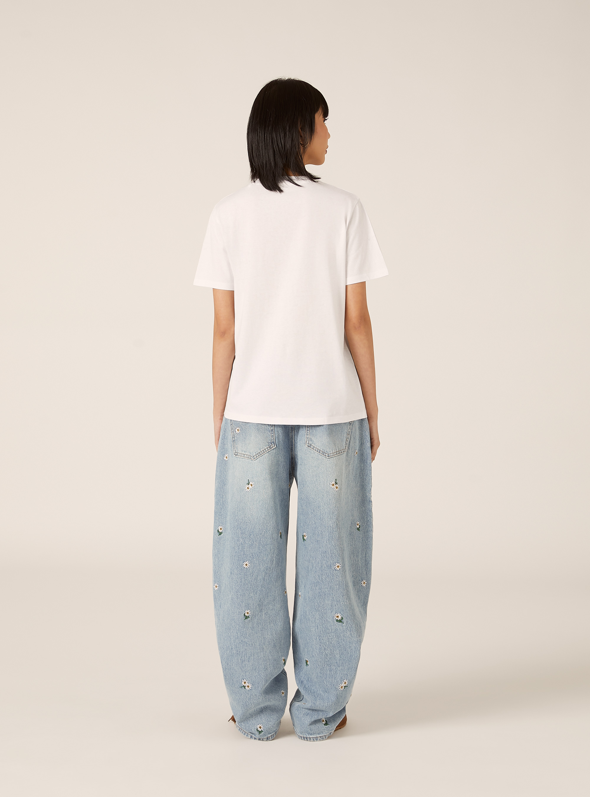 Cotton crew neck T-shirt, WH3 WHITE